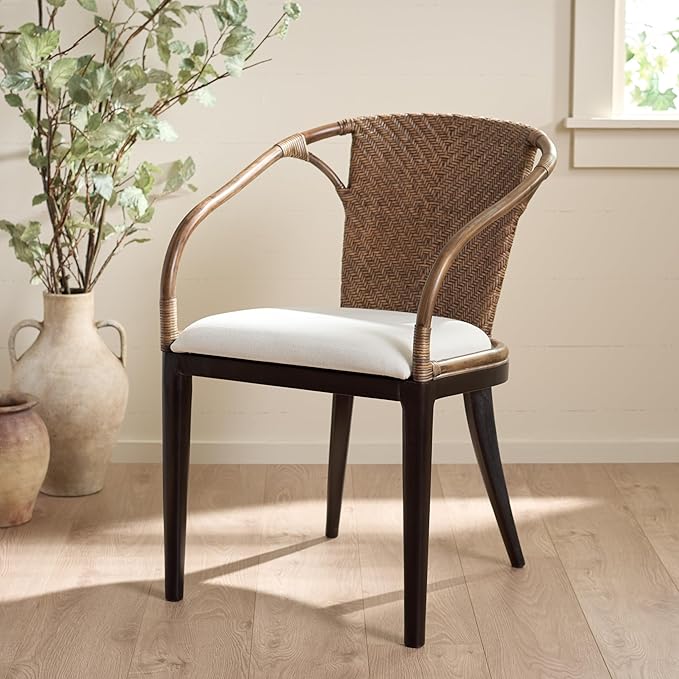 Sillón Acogedor Rattan Caoba con Cojín Crem miniatura 8