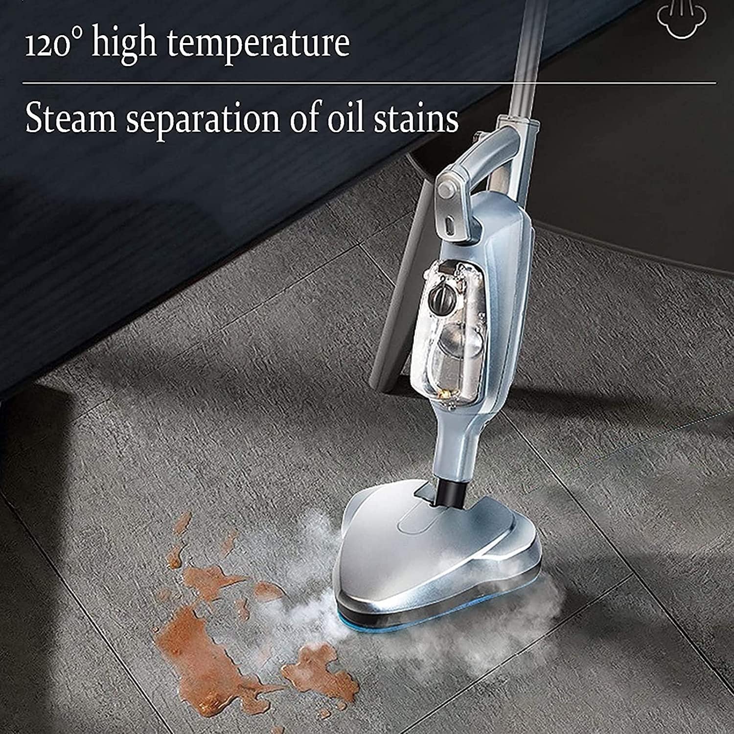 Steam Mop, Mops for Floor Cleaning, Detachable Floor Steamer for Hardwood and Tile, Steam Cleaner for Home Use, 17Ft Long Power Cord, 320ml Water Tank