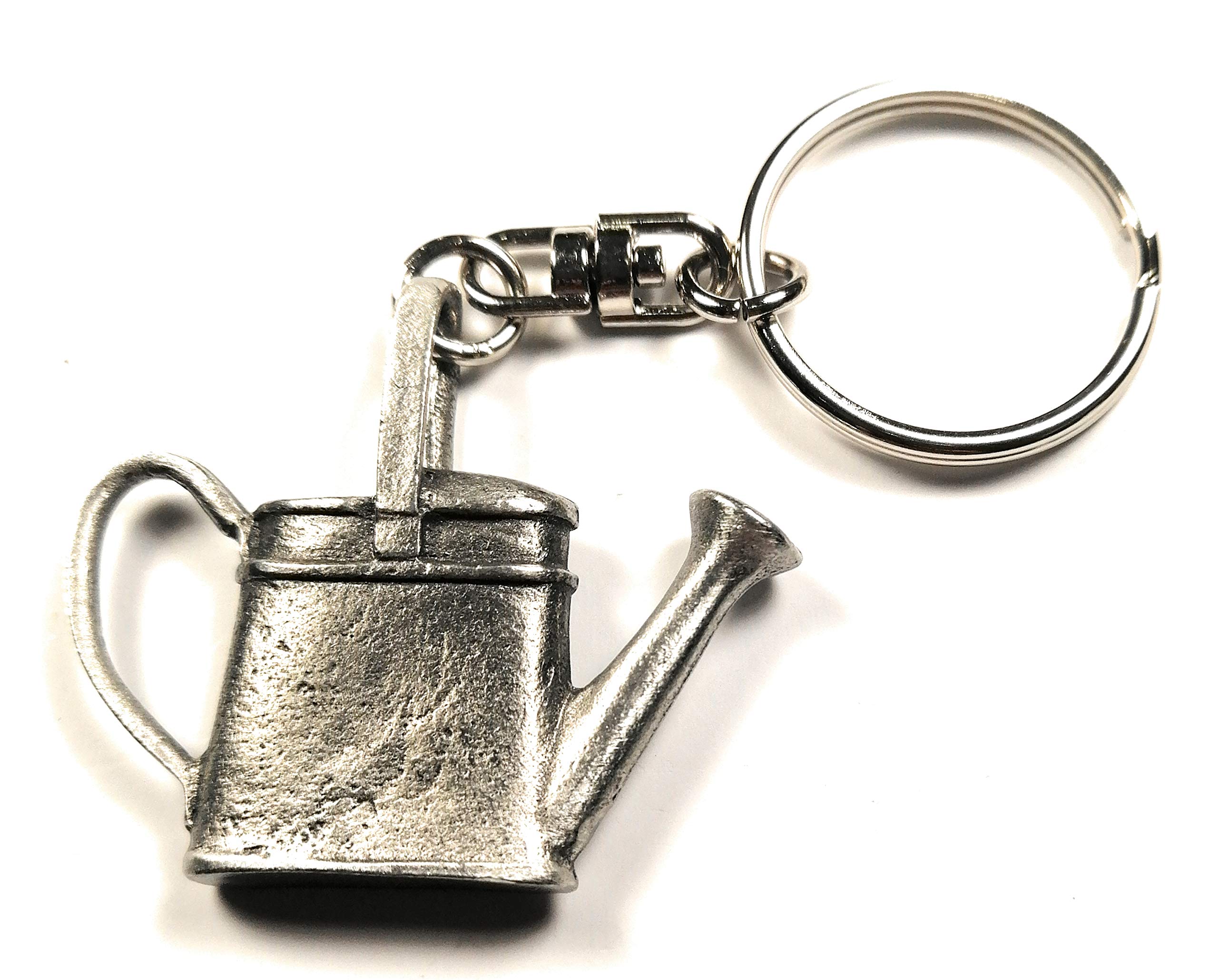 Gardening Watering Can Keyring Handcrafted From English Pewter Key Ring in gift pouch By NWFlags