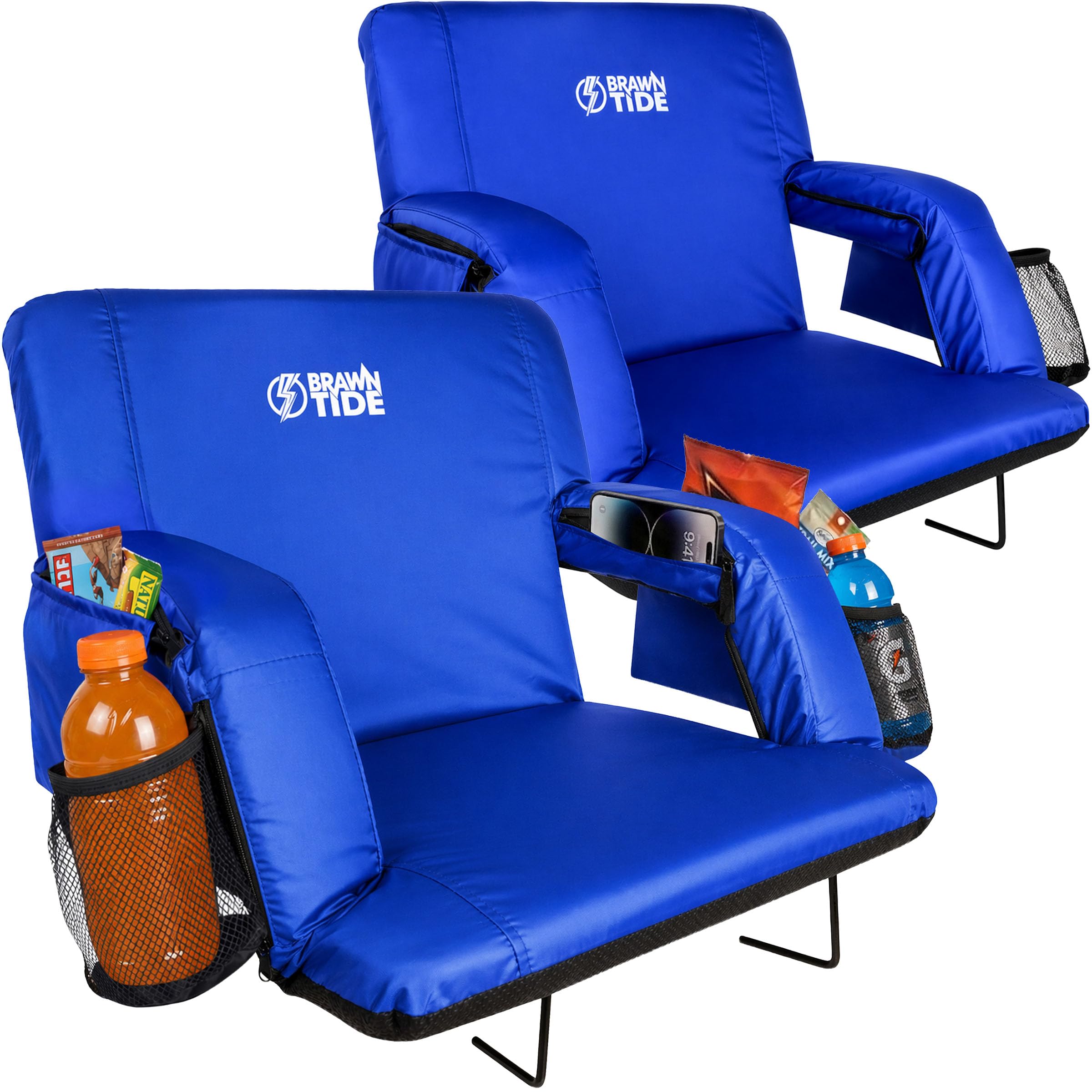 BRAWNTIDE Stadium Seat for Bleachers with Back Support - 3" Foam Cushion