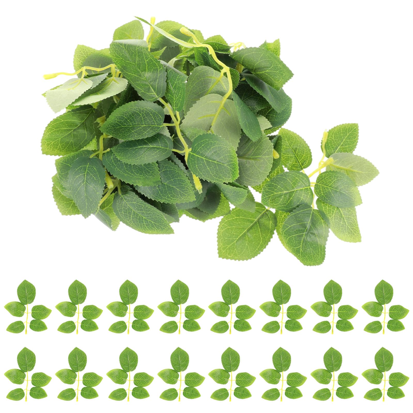Classicseali 100pcs Green Leaves Artificial,Reusable Fake Leaves
