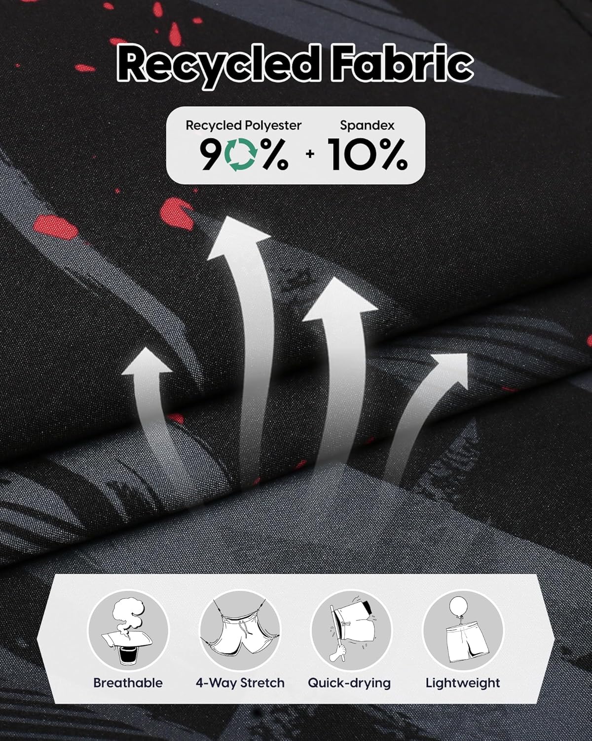 maamgic Men's 5'' Athletic Shorts 2 in 1 Running Shorts Recycled Polyester Workout Shorts - Image 2