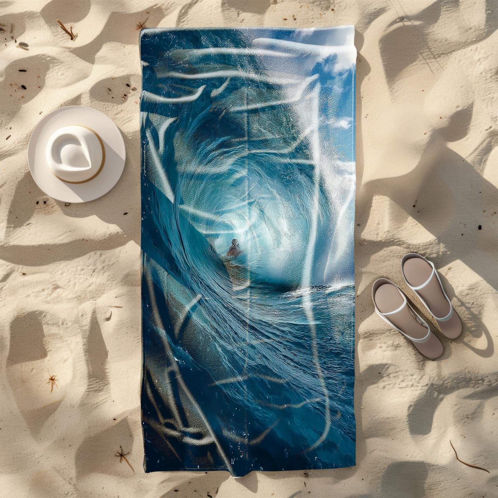 Xxl Microfibre Beach Towel 200X200 Blue Vortex Green Lightweight microfibre beach towel,Sand Free Quick Dry Travel Swim Towel, Sports Towel Yoga Gym for Women Men