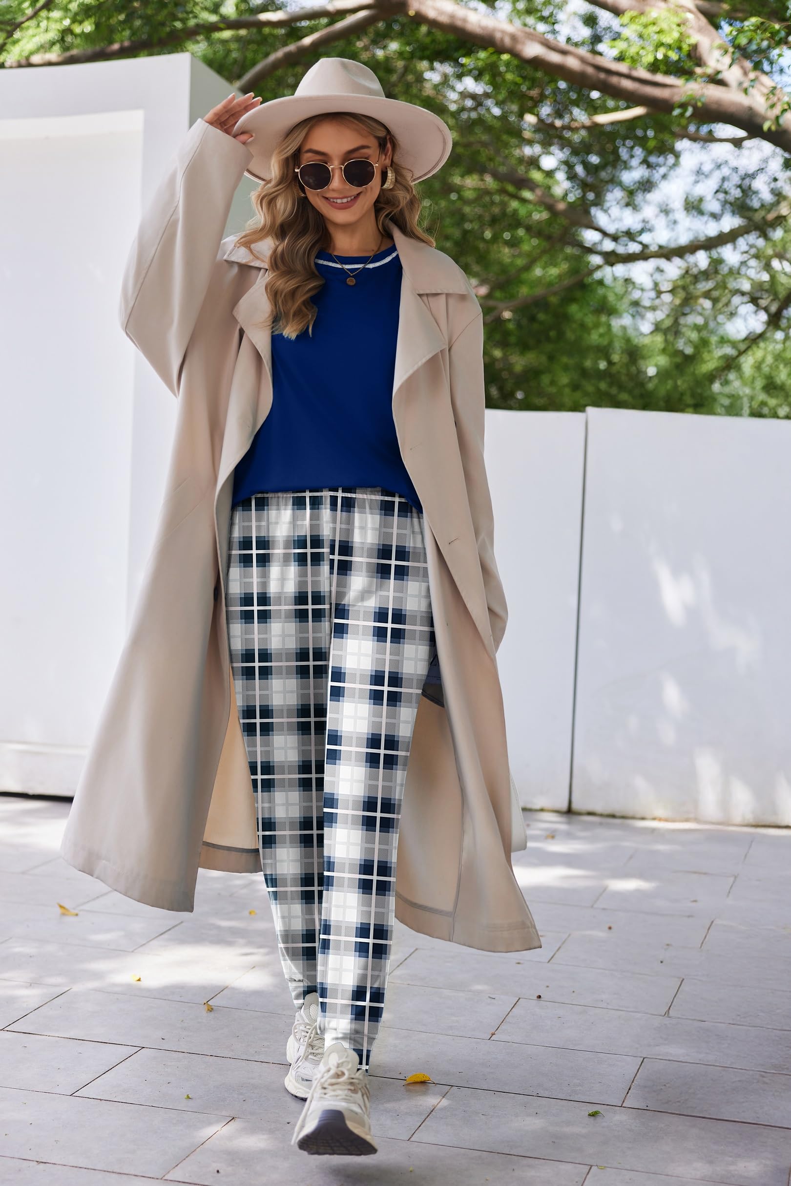 Ekouaer Pigiama Set Donna Manica Lunga Abbigliamento da Notte Lungo Pigiami Invernale Girocollo S-XXL