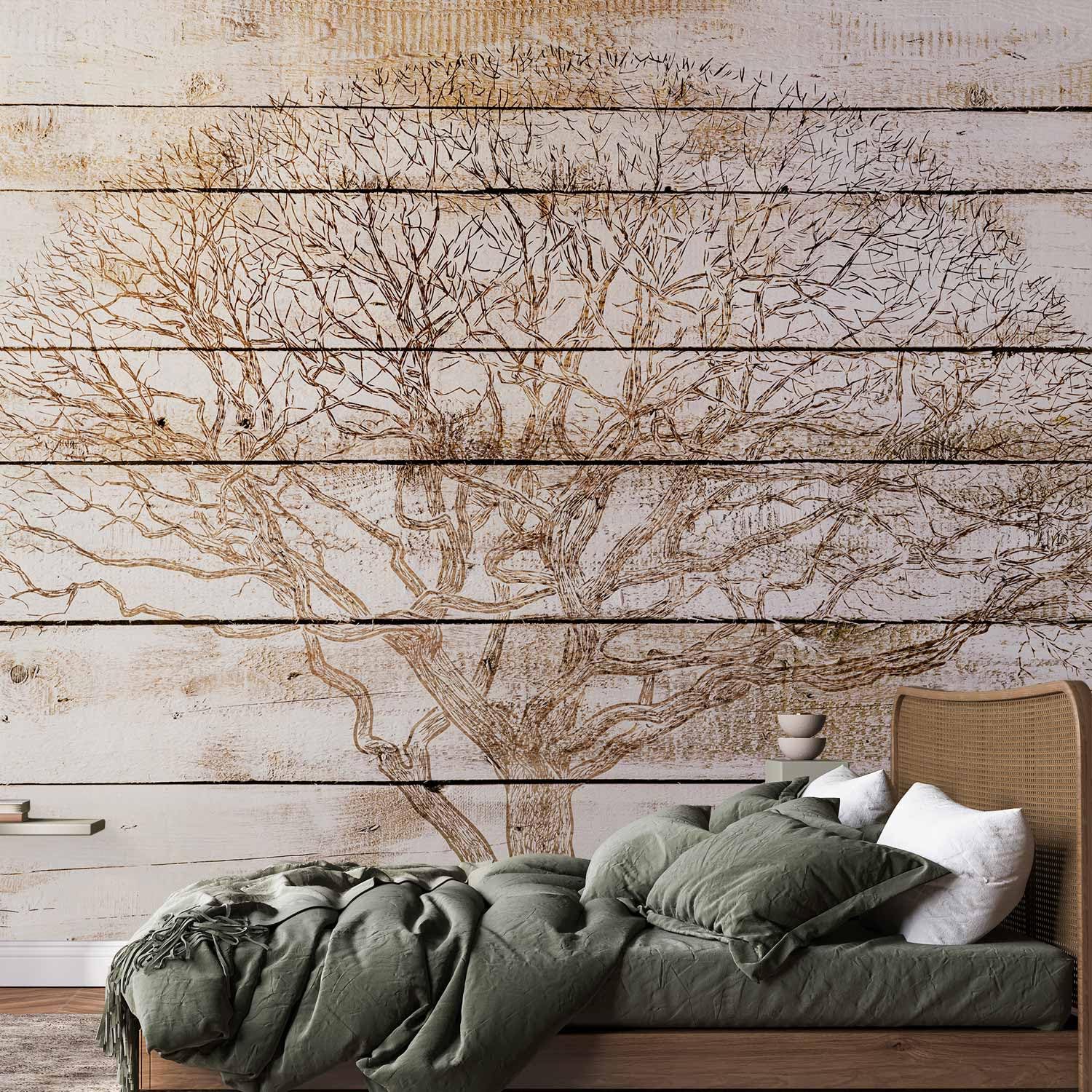murando Fotomurales Autoadhesivo Madera Optica 196x140 cm Papel Pintado