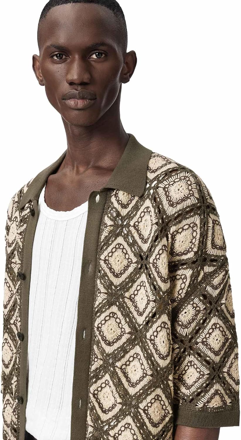 Allsaints Mens Morena Short Sleeve Cardigan