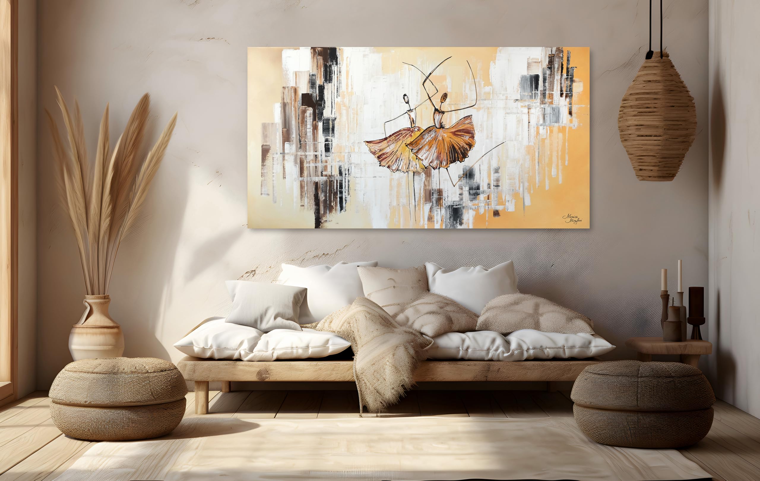 Monica Mirafiori I 120x60 cm I Tableau Peint à la Main I Modèles Tableau I Peintre Moderne I Tableaux Peintures I Toile sur Cadre en Bois