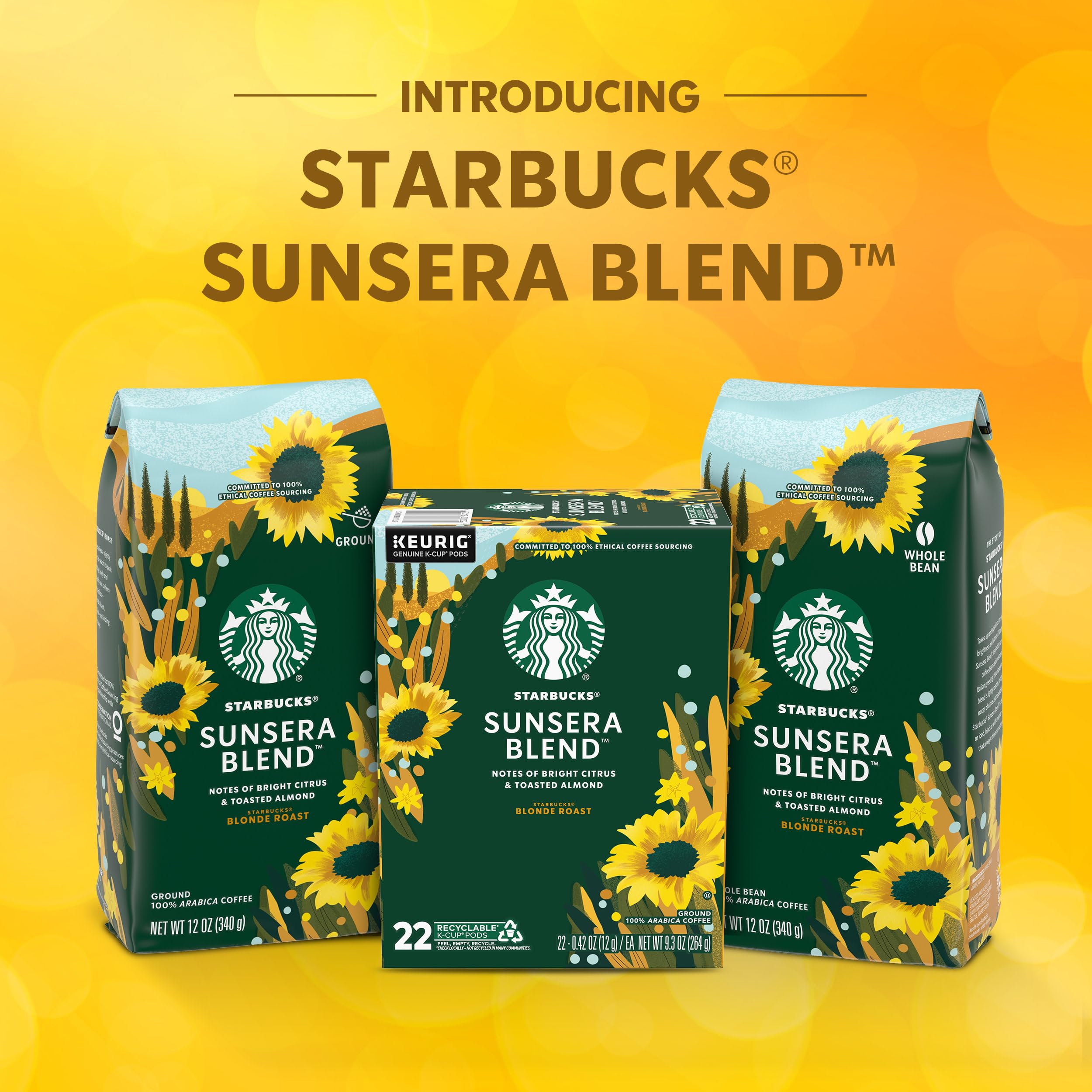 Starbucks K-Cup Coffee Pods, Sunsera Blend For Keurig Coffee Makers, 100% Arabica, 1 Box (40 Pods)