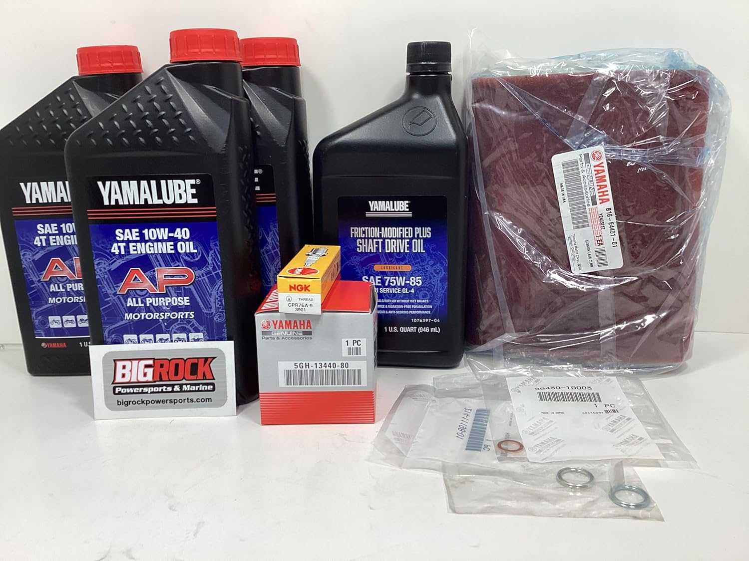 Full Service Kit fits Yamaha Kodiak/Grizzly 700 ATV Models 2019-24 Oil Change-Air Filter-Spark Plug-Gear Oil- All OEM Factory Parts- Big Rock Powersports & Marine Kit # YSK-GK71
