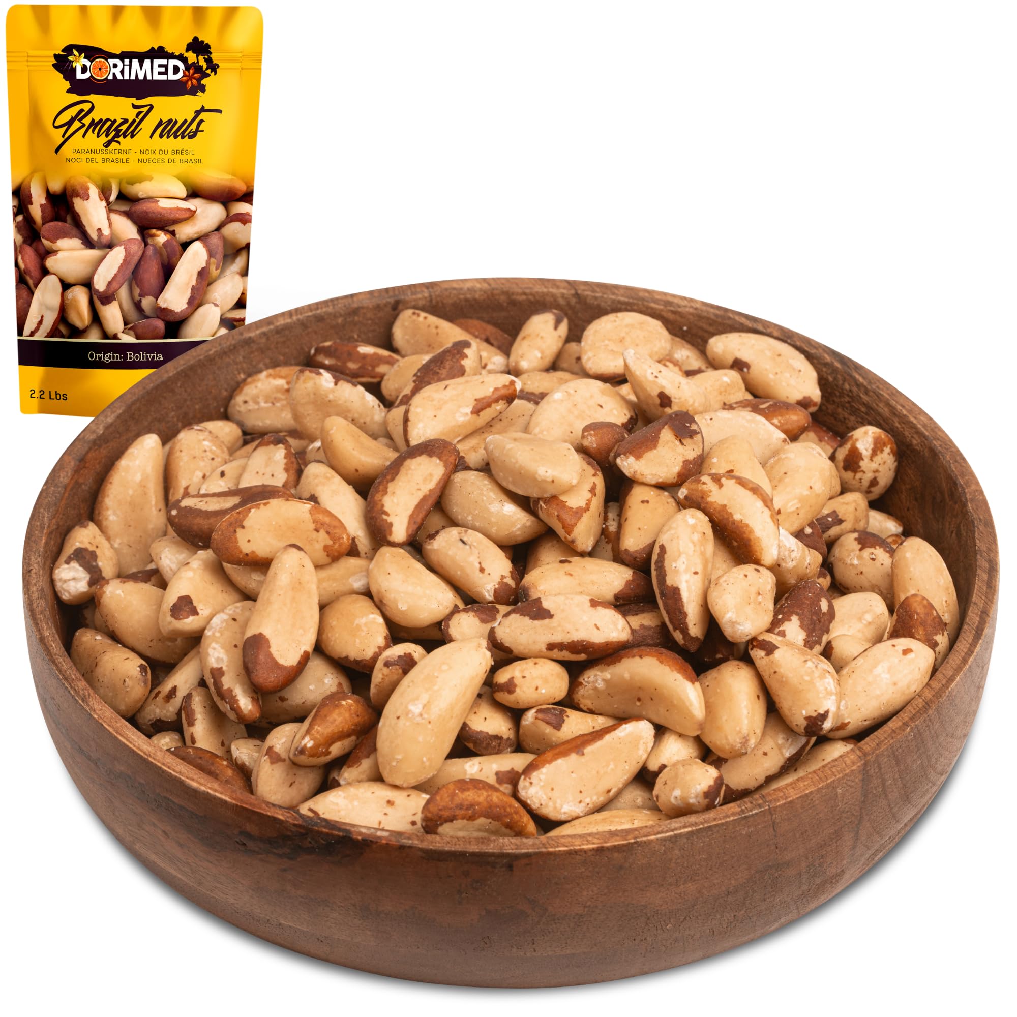 Nueces de Brasil Enteras | 1 Kg de Nueces de Brasil de origen 100% natural | Sin cáscara | Fruto Seco Crudo y Sin Sal | No tostadas | IDEAL para recetas | Veganos y Vegetarianos | Dorimed