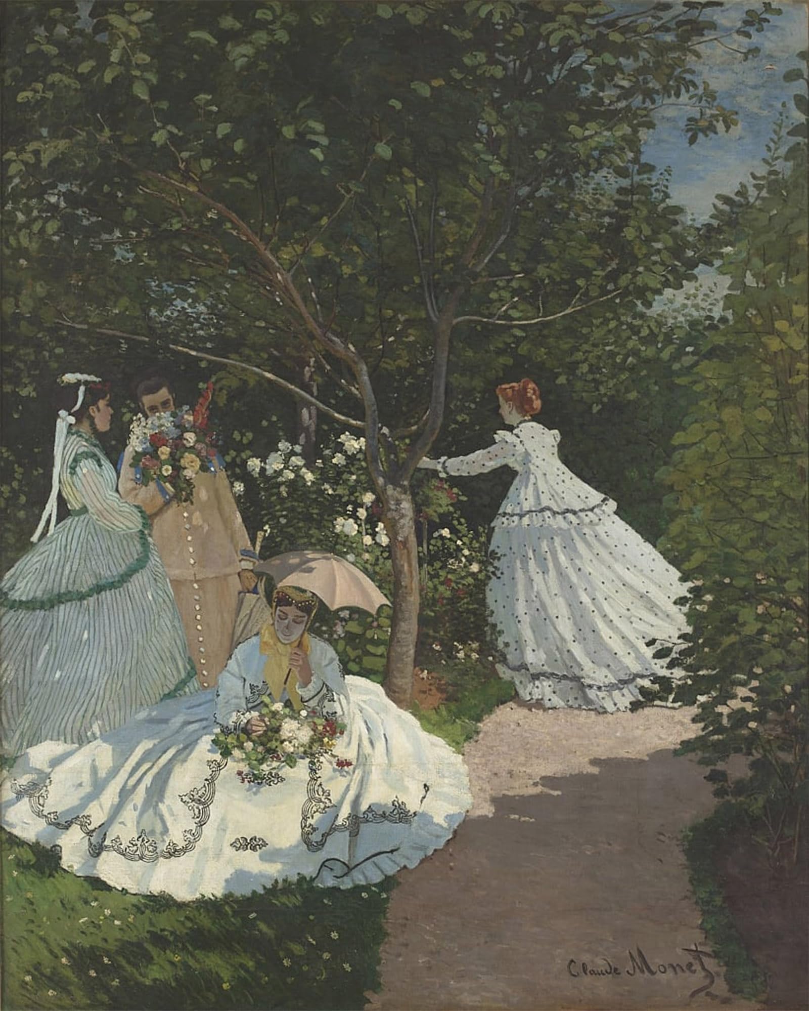 Tableaux Dames au jardin Monet impression sur affiche de qualité premium - 5