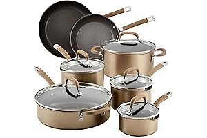 Circulon Premier Professional Hard Anodized Nonstick Cookware Induction Cookware Set, 12 Piece