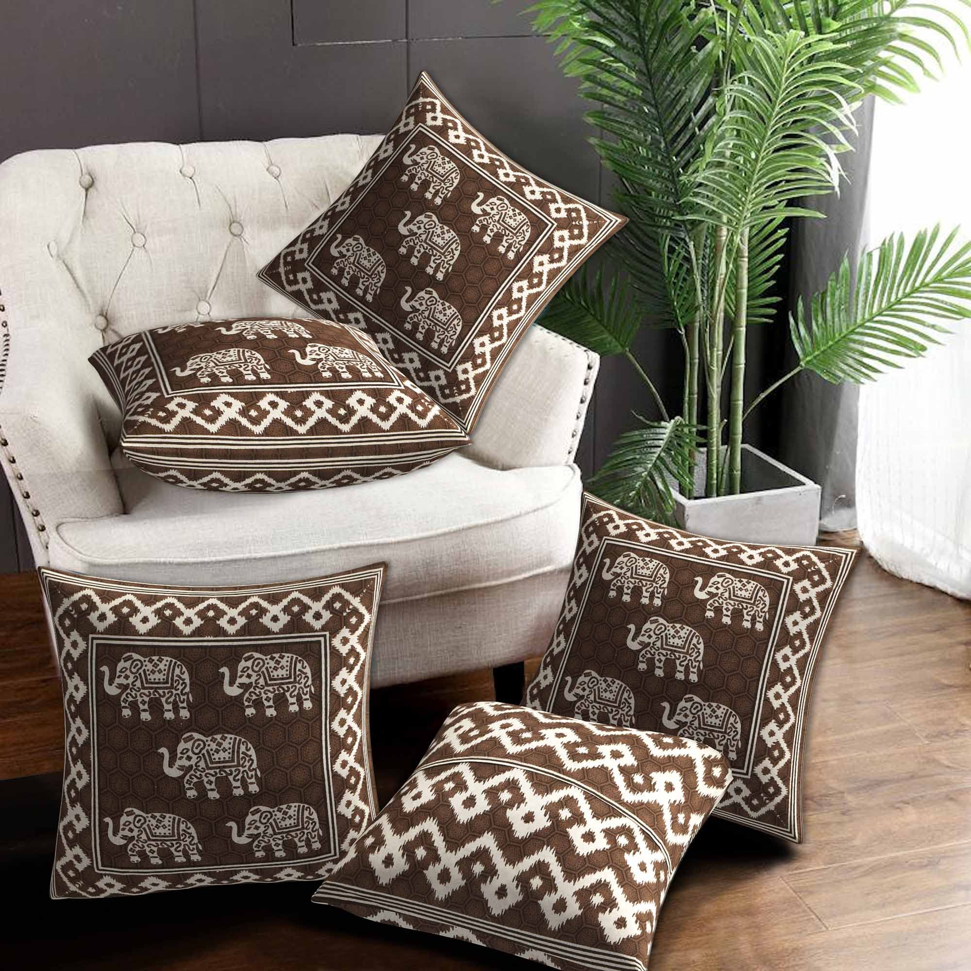 SkyKross - Everyday A New Thing Skykross Animal Print Cotton Cushion Cover Set of 5, Decorative Covers For Sofa,Bedroom,Living Room (16 * 16) (Darkblue) (B09P8732VJ) Amazon Price History, Amazon Price Tracker