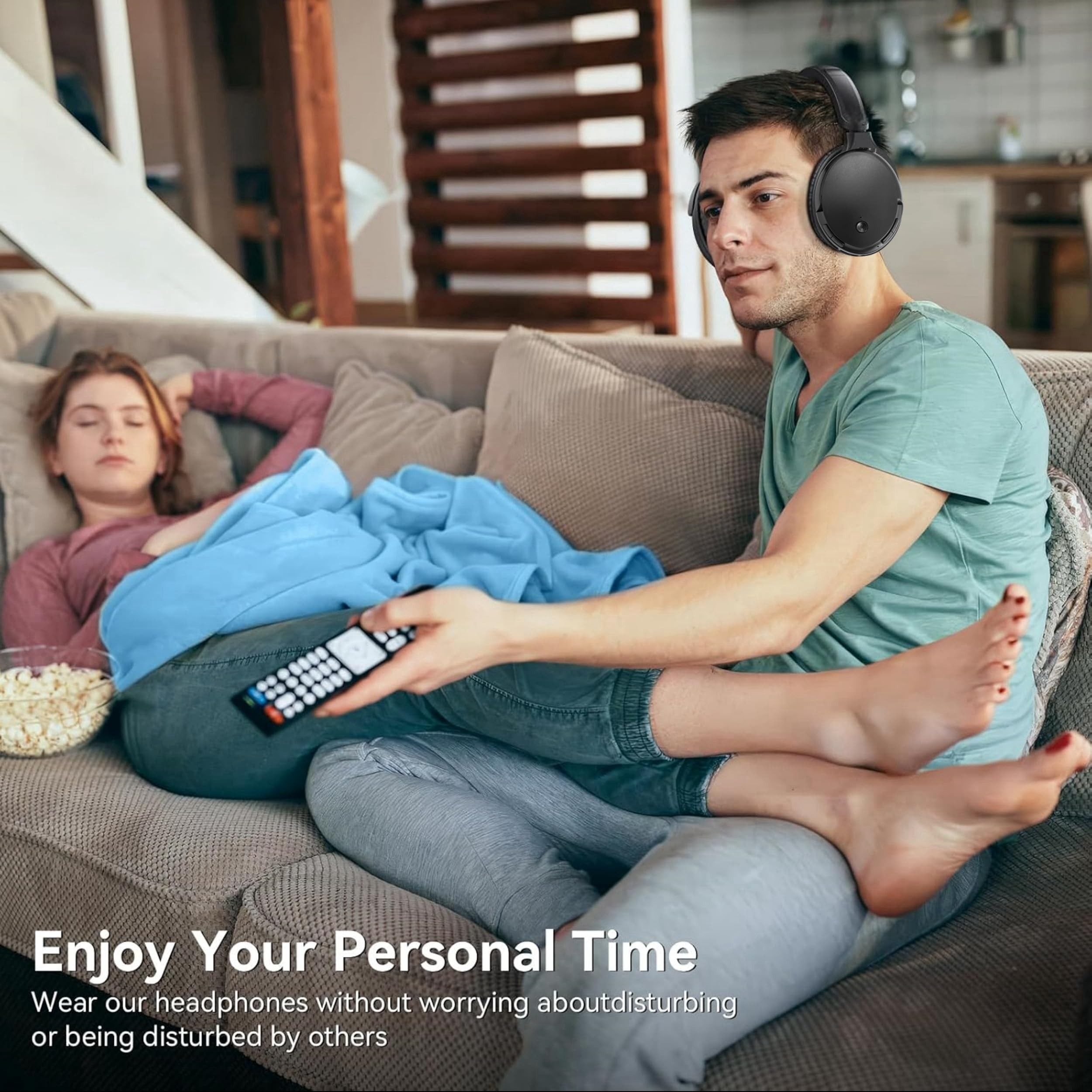 Cuffie TV Senza Fili con Bluetooth Trasmettitore, Hi-Fi, 30 Ore, Comodo e Facile da Usare per Gli Anziani, Con un Convertitore Digitale Compatibile con Tutti i Dispositivi di Uscita Audio Come TV