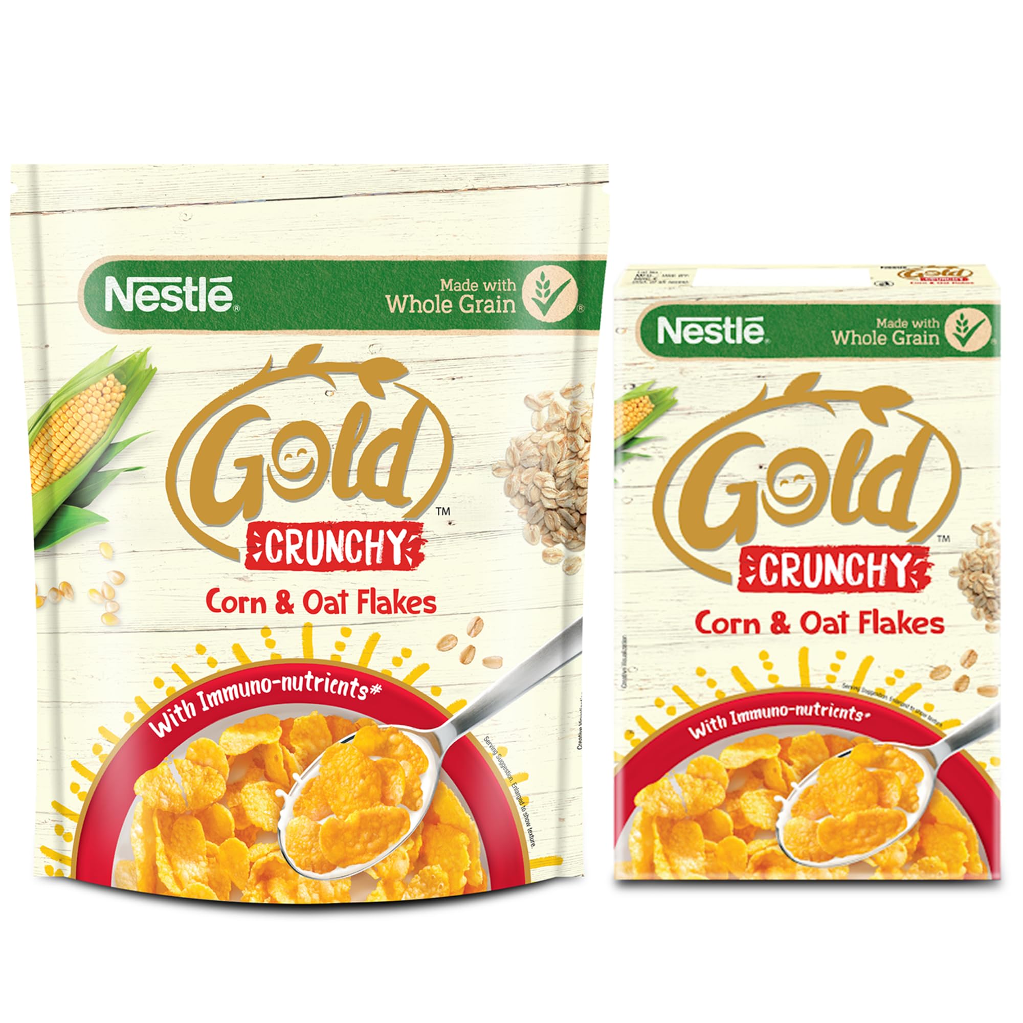 Gold Crunchy Oats & Corn Flakes - Combo Pack - 850 g + 475 g (1325 g)