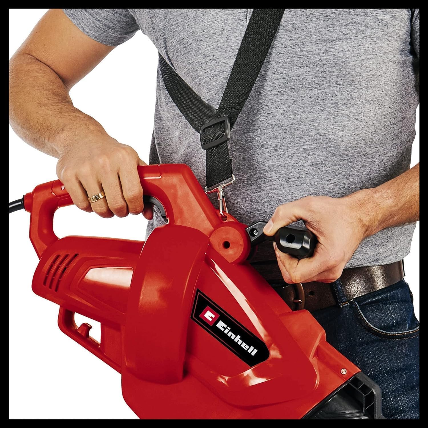 Einhell Aspirador eléctrico de hojas GC-EL 3024 E (aspiración/soplado, tubo de aspiración Ø 75 mm, capacidad 650 m³/h, función de trituración, relación 10:1, soplado 240 km/h, bolsa colectora de 40 l)