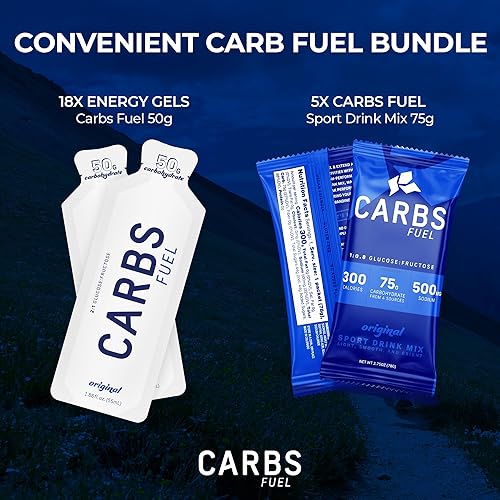 Miniatura 2 de Paquete de geles energéticos deportivos y polvo de bebida deportiva  18 paquetes de gel energético (200 calorías, 1.76 oz de carbohidratos cada uno)