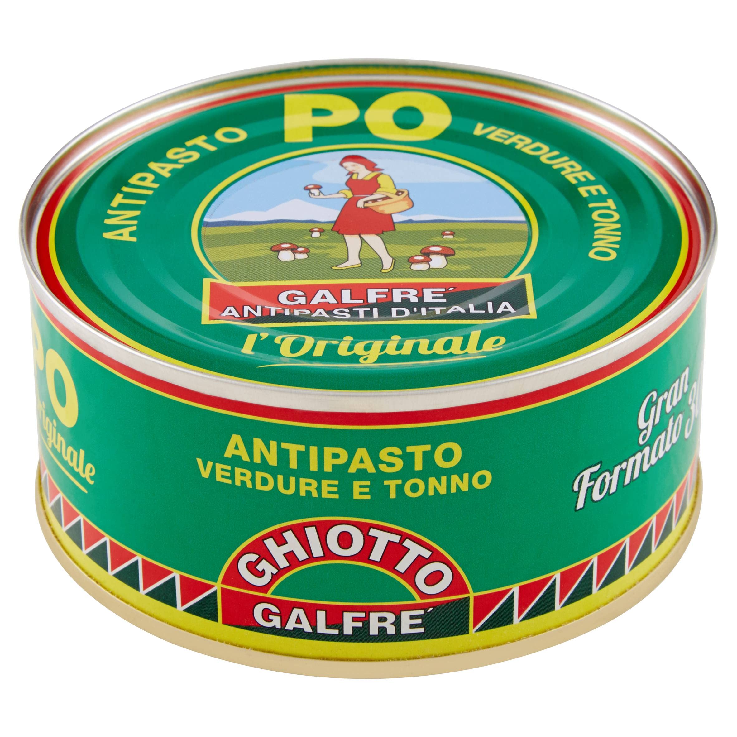 Ghiotto, Galfrè Antipasti d'Italia, Antipasto PO, Verdure con Tonno, pronto da gustare, Condimento per Aperitivi, Insalata di Riso e Freschi Secondi, Contorno di Verdure, Formato Scorta da 6x300gr