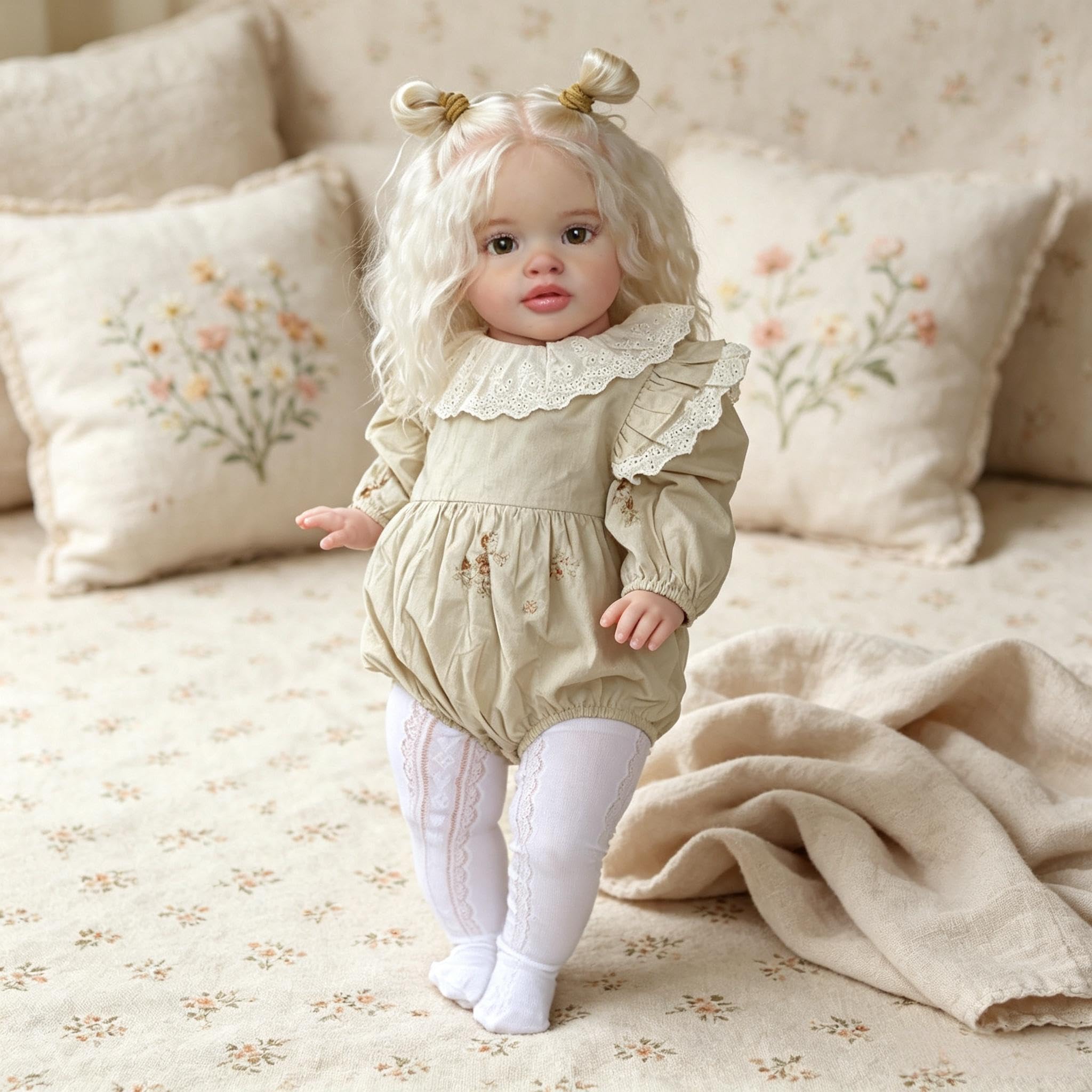 RXDOLL 51 cm prawdziwe życie Reborn maluch lalki Pippa z blond włosami, duży rozmiar, Reborn Baby Dolls Girl, realistyczne lalki niemowlęce, miękka winylowa tkanina, ciało, realistyczna lalka Reborn