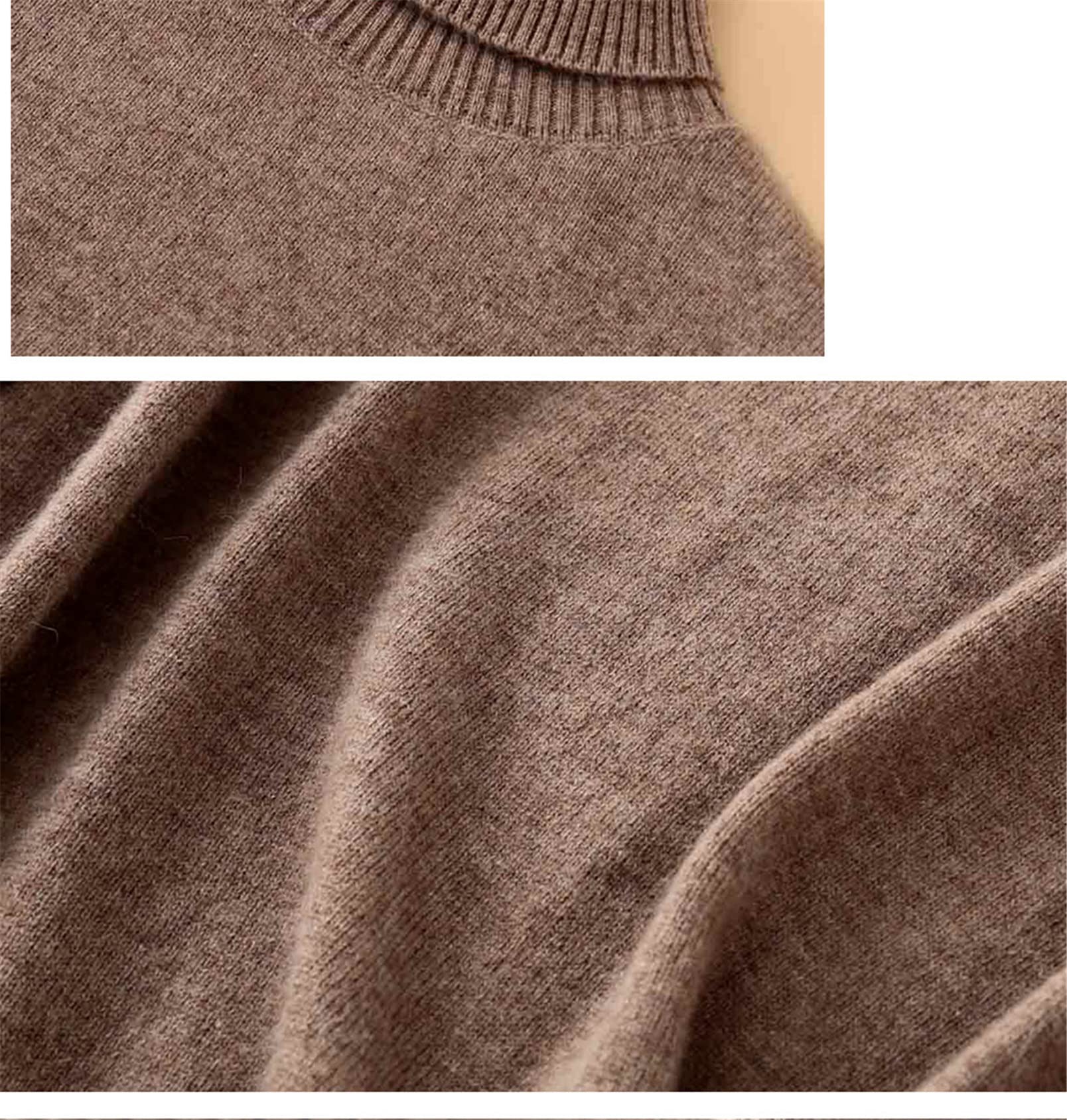 Maglione di lana da donna a collo alto caldo e morbido lavorato a maglia maglione in cashmere