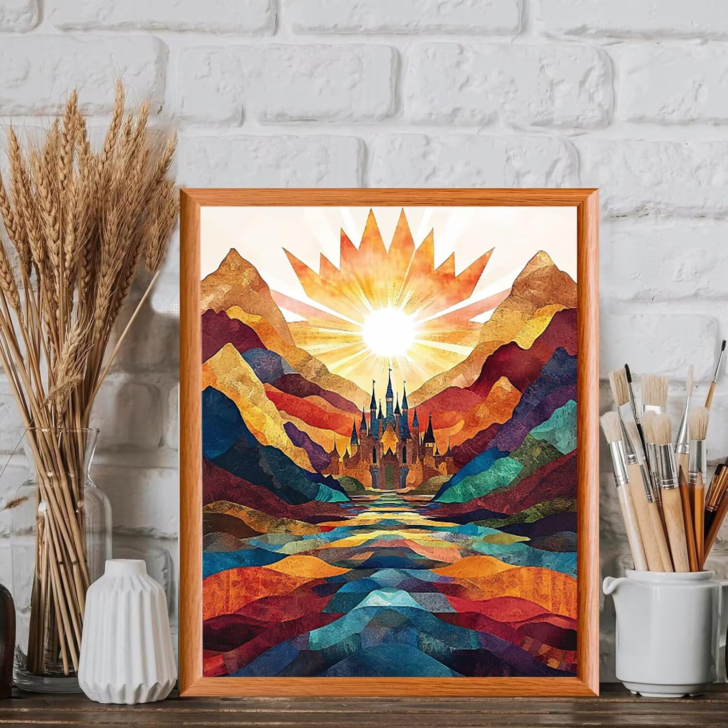Paesaggio astratto Dipingere con i Numeri per Adulti, 70x90cm a-102 | Paint by Numbers Kit con Pennelli e Acrilico Pigmento, Fai da te Olio La Pittura di Numeri Kit, Decora la Casa, senza Cornice