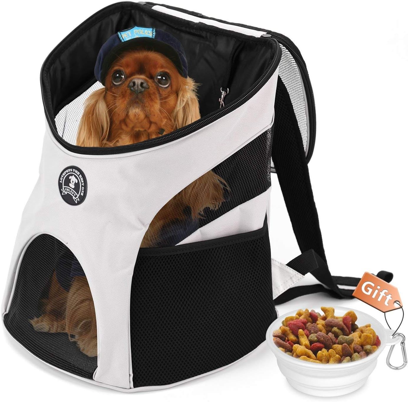 Enledy Dog Cat Pet Travel Carrier Backpack, Soft-sided Durable Cycling Hiking Outdoor Sports Backpack with a folding bowl, Tote Premium Quality Awesome Healthy Breathable Mesh