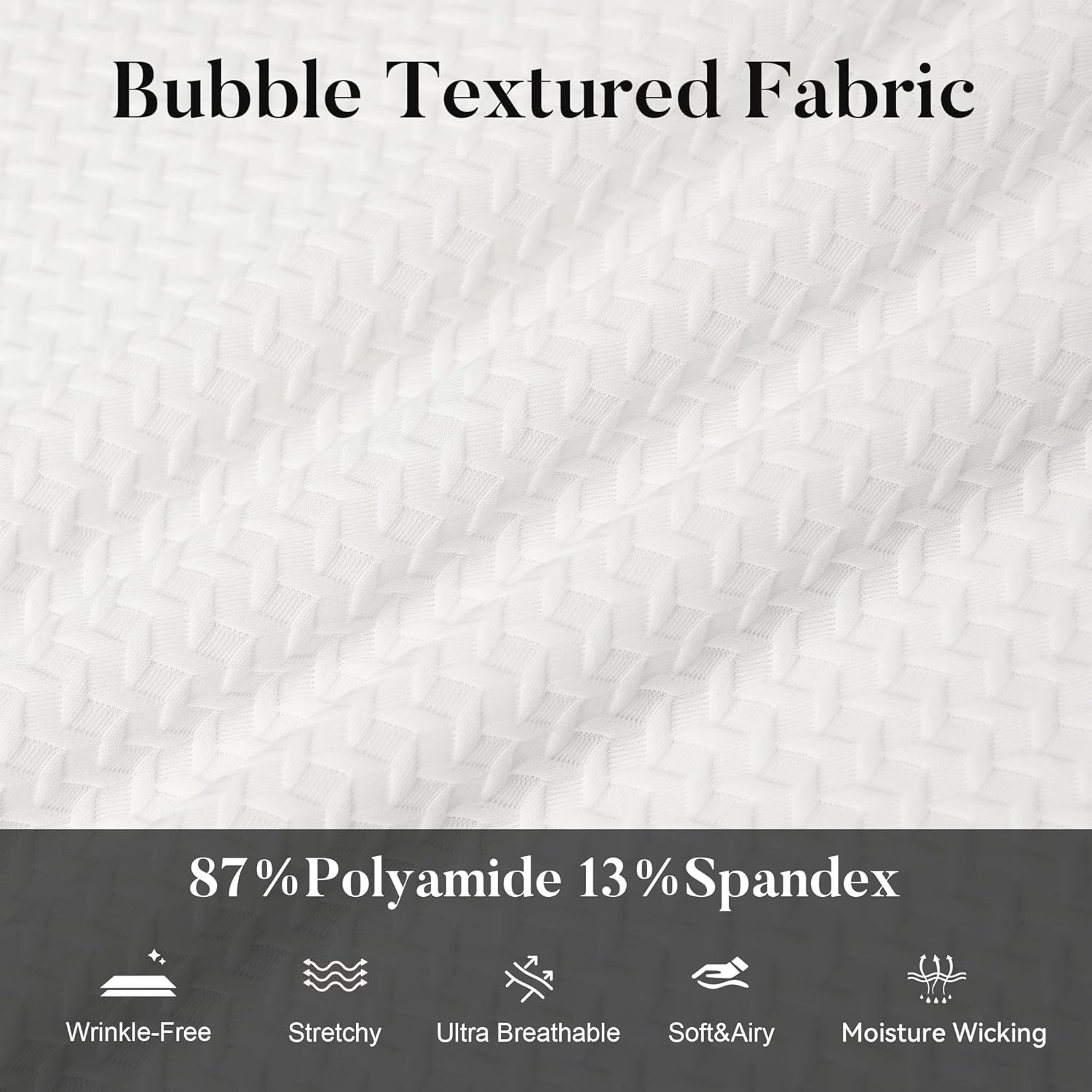 WARHORSEE Mens Bubble Button Down Shirts 8-Way Super Stretch Wrinkle Free Textured Mens Dress Shirt Casul Shirts Short Sleeve - Image 4