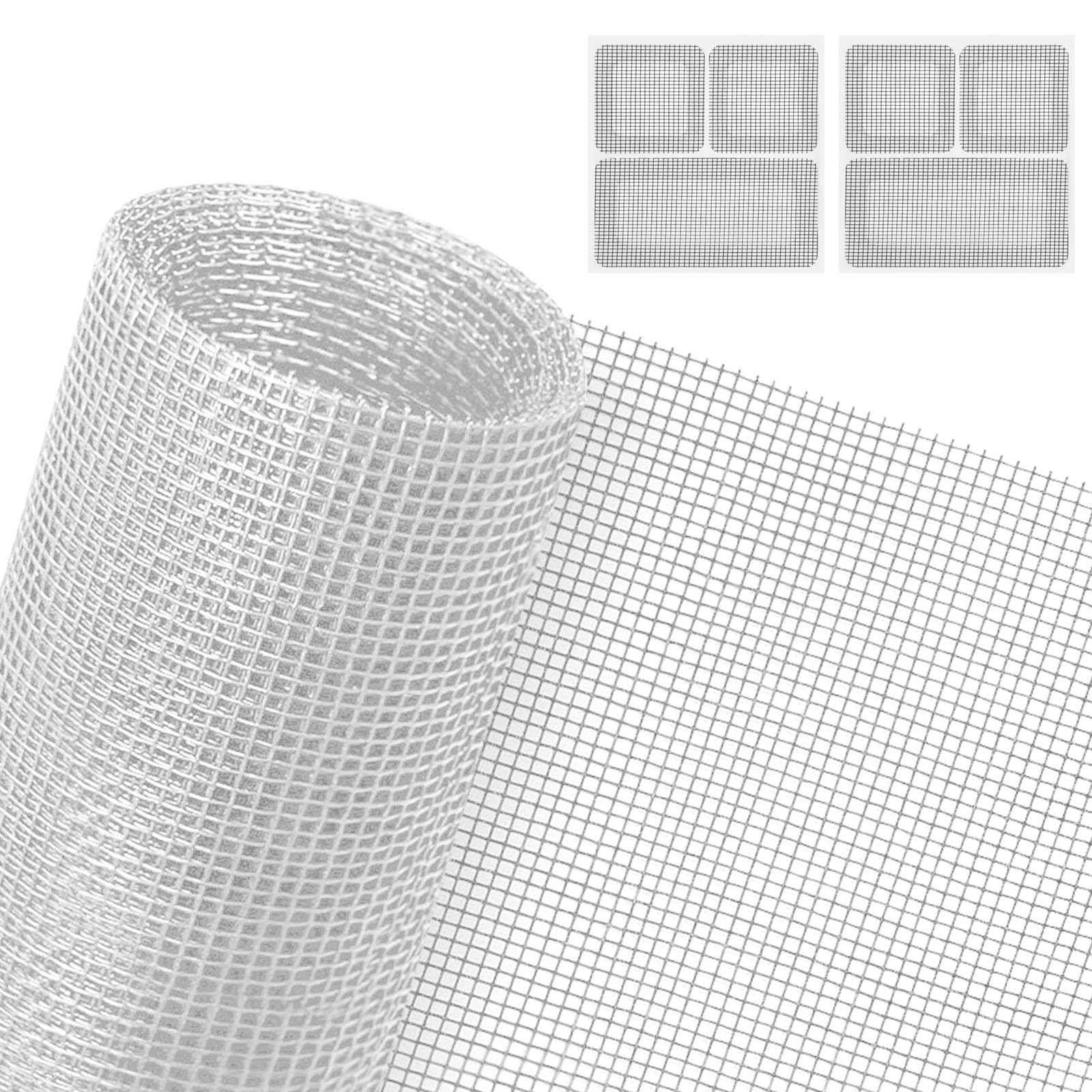 AXFEE Fly Screens for Windows, 130 x 150cm Insect Mesh, Adjustable DIY Fly Screen Mesh with 2 Window Screen Repair Patches, Windows Doors and Patio Screens for Flies, Mosquitoes, Bugs (White) — image 1
