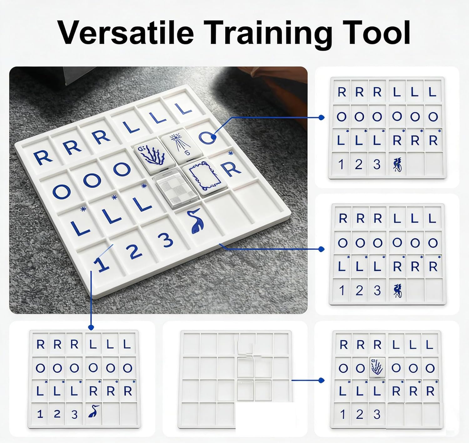 Mahjong Practice Board, 3D Printed Solo Mahjong Board, Single Player American Mahjongs Strategy Aid with 24 Slots, Portable Practice Boards for Beginners and Advanced Players