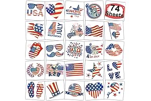 Glitter 4th of July Temporary Tattoos for Kids: Enchanting Patriotic Fun for Independence Day Festivities