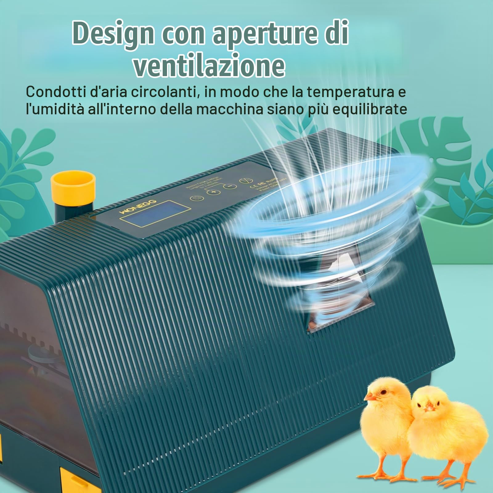 Incubatrice Automatica Per Uova,Incubatrice Con Rotazione Automatica Delle Uova e Controllo Della Temperatura e Dell'Umidità,Incubatrice Per Pollame Con Display LED Per Polli, Anatre e Oche (10 Uova)