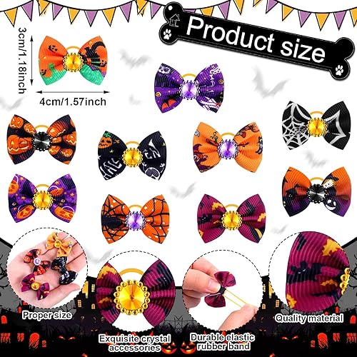 Miniatura 2 de Tondiamo Paquete de 100 lazos de verano para perros con bandas de goma lazos de verano para cachorros accesorios para el pelo de mascotas lazos para