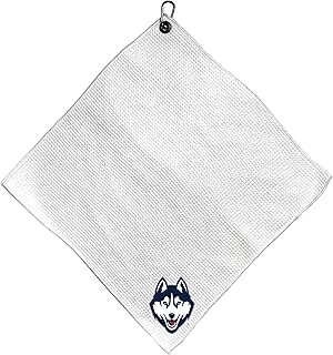 Team Golf NCAA Team Golf NCAA Microfiber Towel - 15" X 15" (White) with Carabiner Clip, Premium Microfiber with Deep Waffle Pockets- Superior Water Absorption and Quick Dry Golf Cleaning Towel