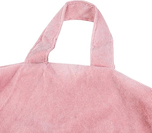 Miniatura 4 de Funda para puf solo sin relleno, funda de puf de pana, almacenamiento de puf de animales de peluche, suave, lavable, resistente, con cremallera, puf