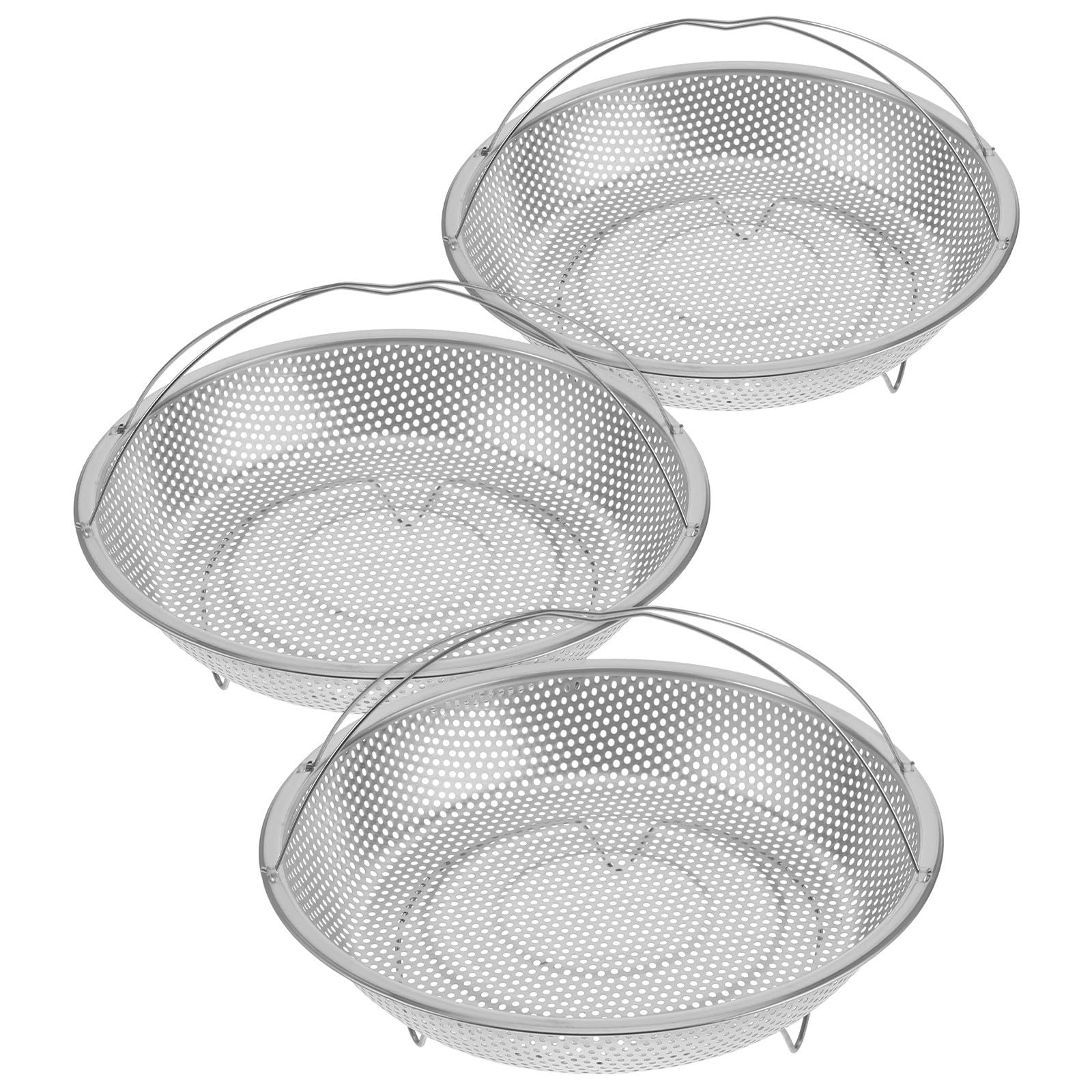 Cestas de vapor con asa resistente Luxshiny de 3 piezas para cocinar verduras al vapor