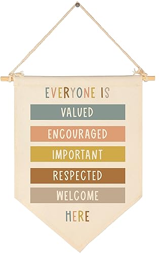 Miniatura 8 de FYSIA Decoración de aula con texto en inglés Glad You're Here-Inclusive, regalo de bienvenida, regalo para profesores, banderines colgantes en