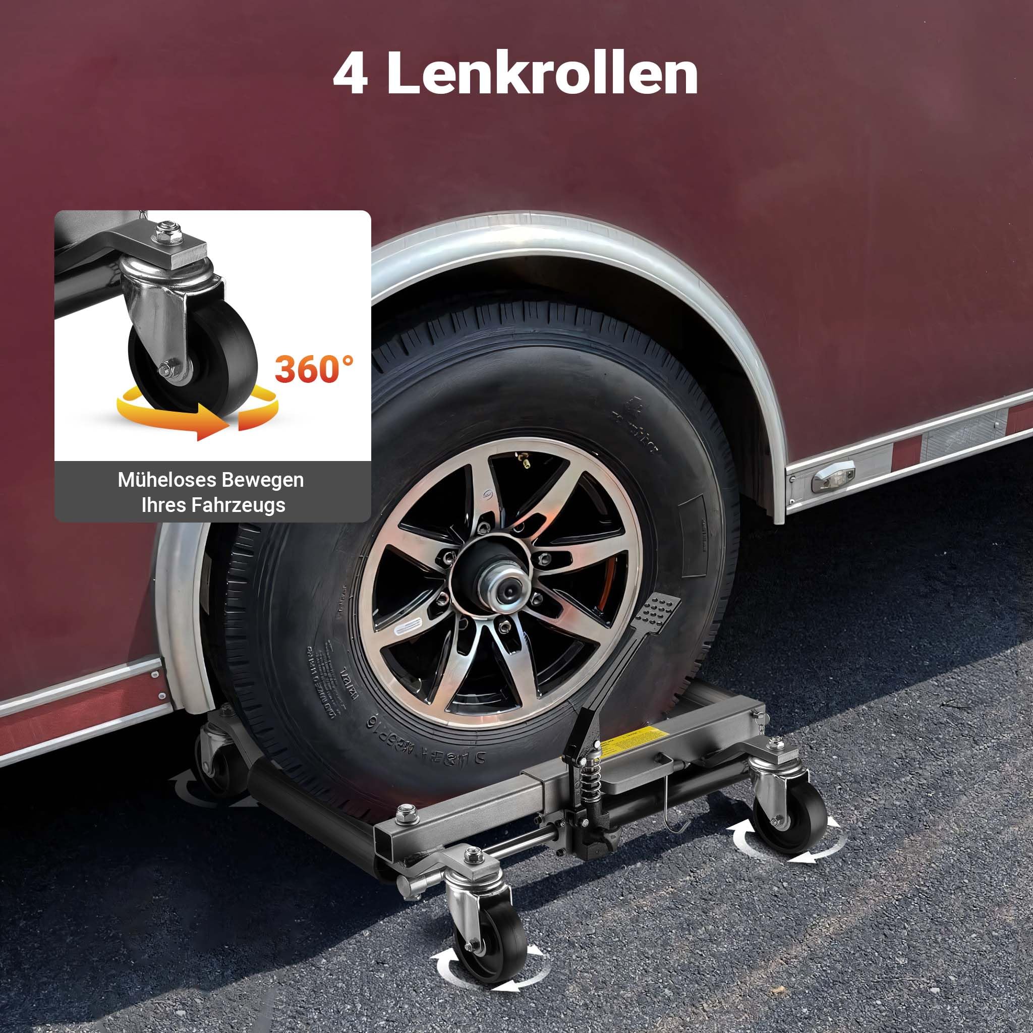 Wiltec PKW Rangierhilfe 2x Wagenheber hydraulisch, 2 Stück Rangierwagenheber je 680 kg Tragkraft, Autoheber bis 30 cm Reifenbreite