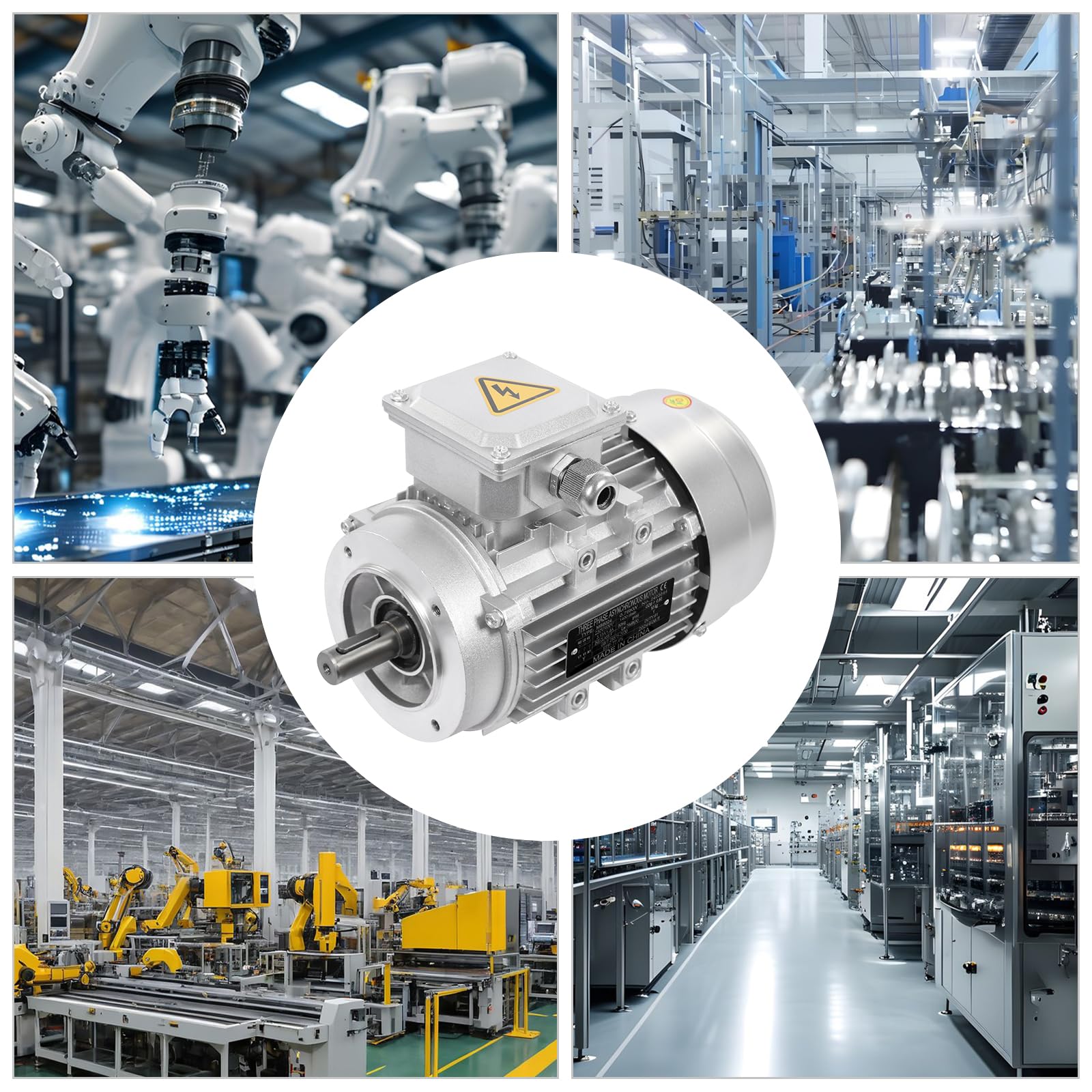 Silnik elektryczny, 0,75 kW, 230/400 V, silnik asynchroniczny, silnik S1, średnica trzpienia 19 mm, 1400 obr./min, IP55, klasa izolacji F, do maszyn i urządzeń