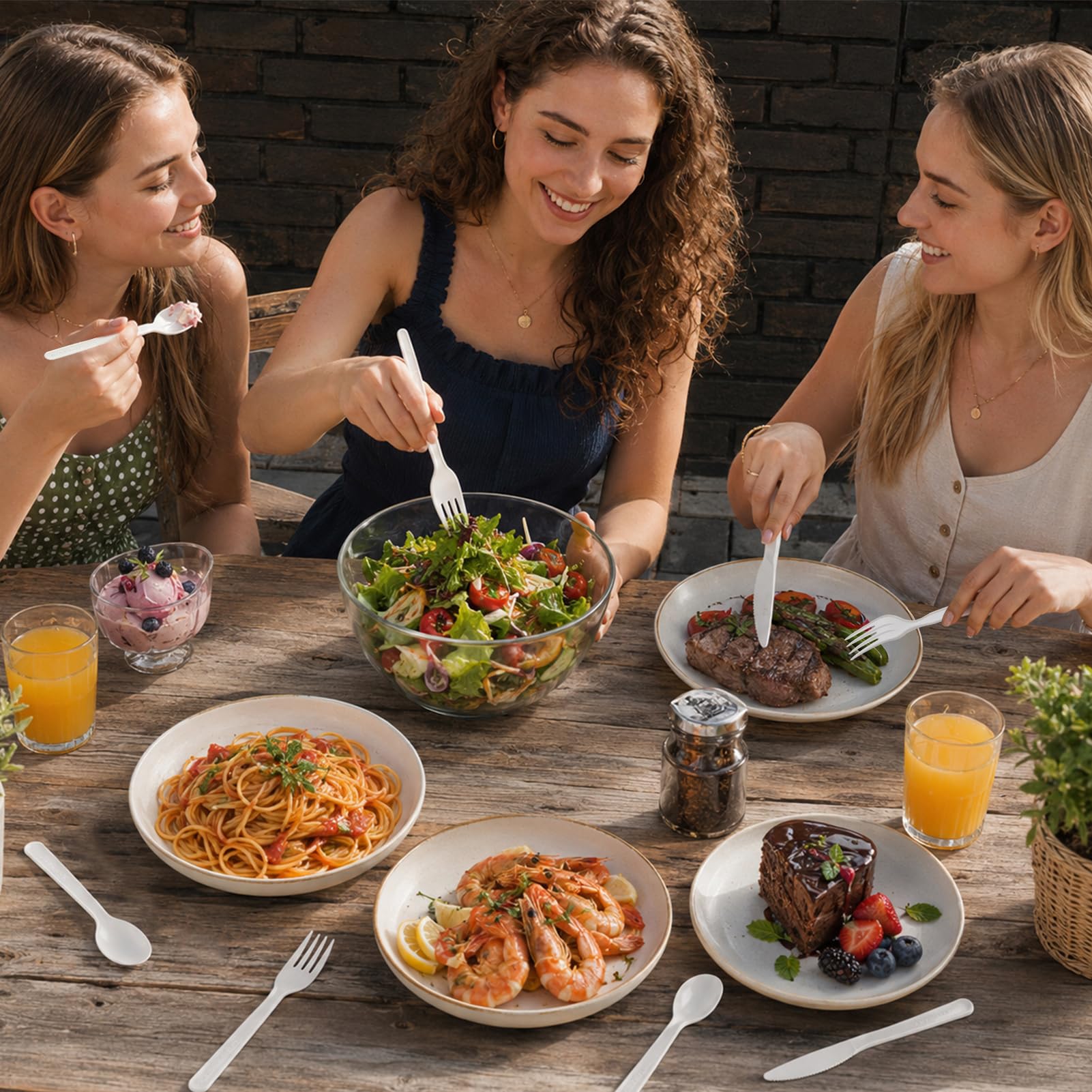 100% Compostable Forks 500 Pack, 6.7" Heavy Duty Plant-Based CPLA Utensils, BPI Certified Biodegradable Disposable Plastic Forks Alternative, Heat Resistant 212°F Flatware for Parties & Camping — Amazon image 8