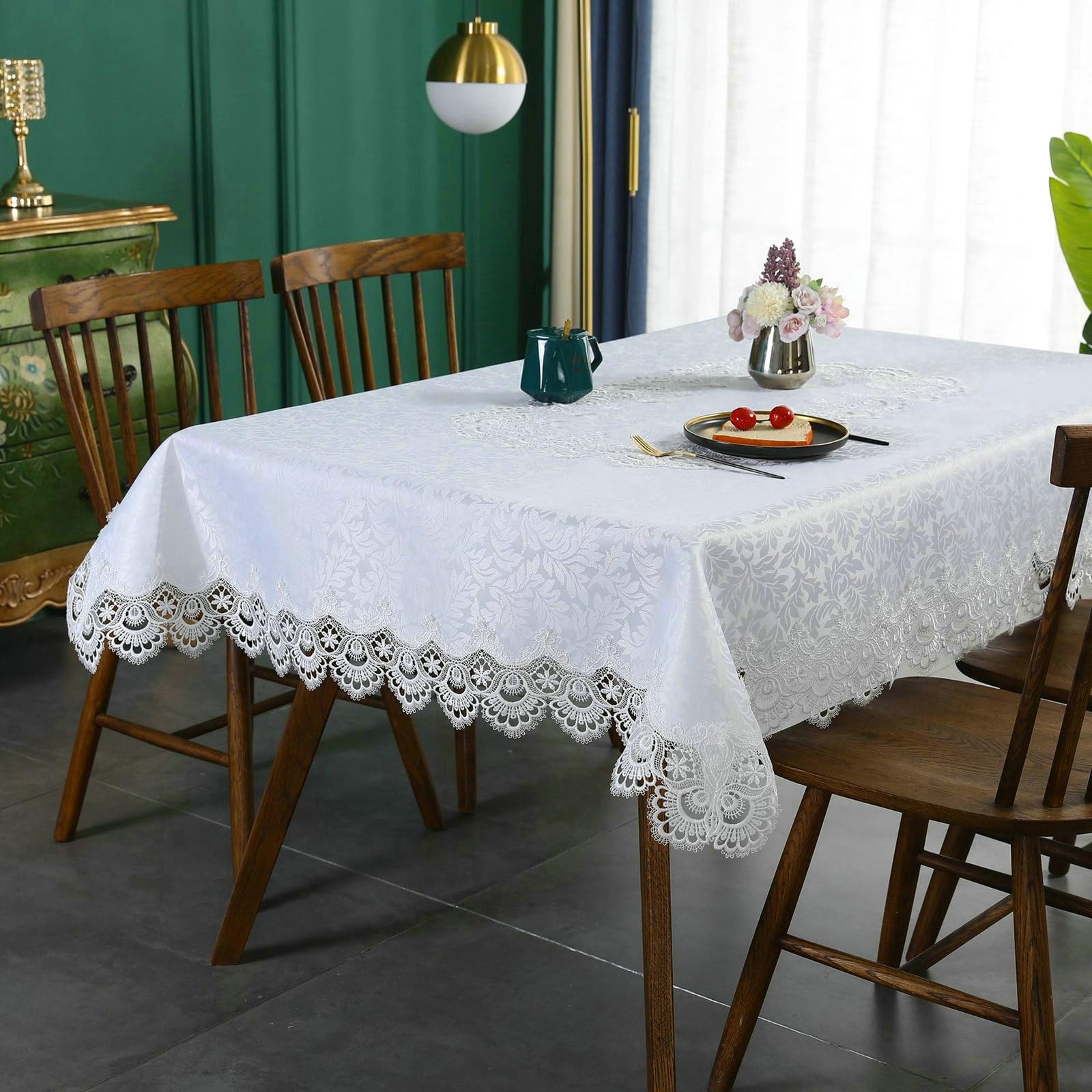 Tovaglia Bianca Quadrata Poliestere, Tovaglia Lavabile 150x150
