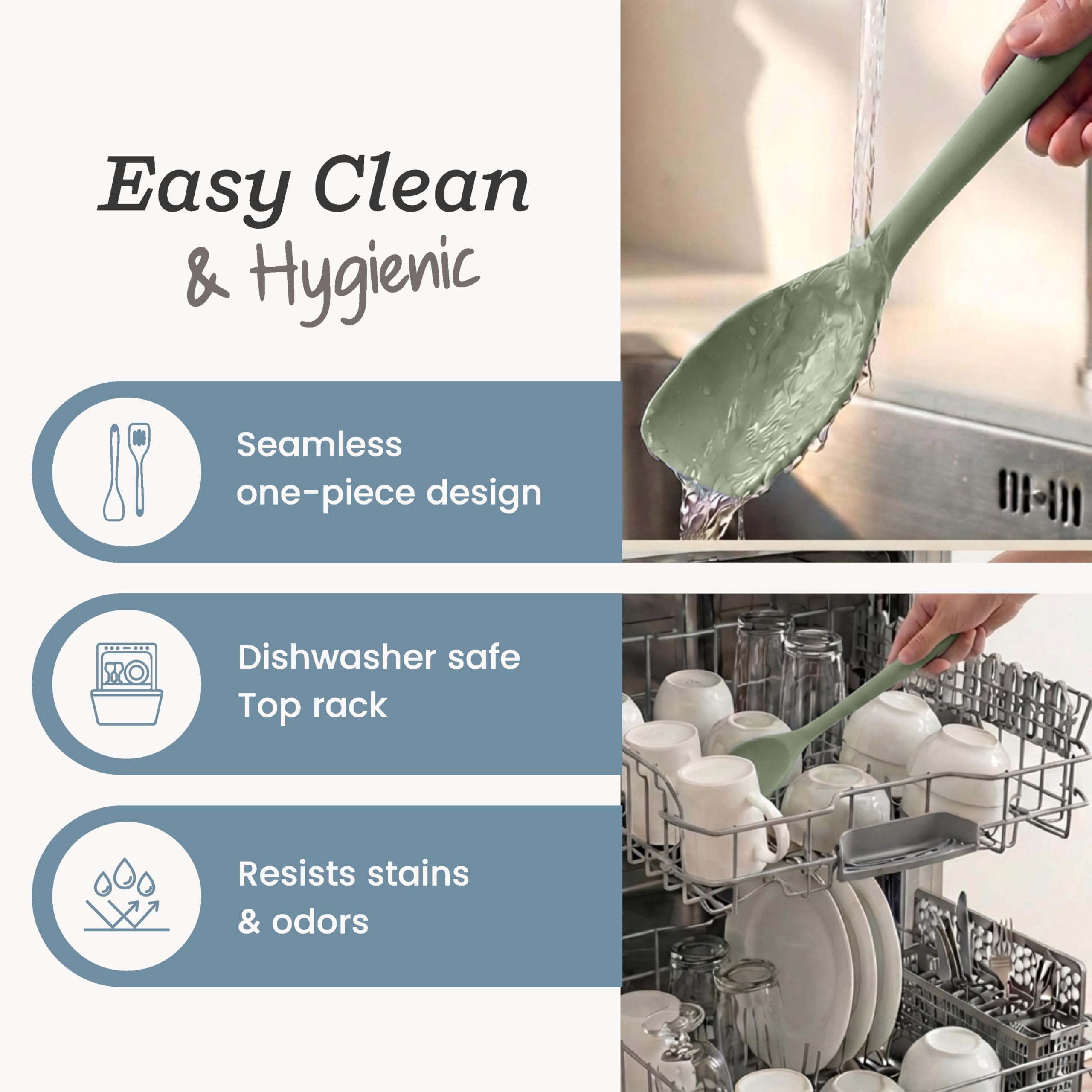 Starpack 'The All Rounder' Spatule en silicone de qualité supérieure – Spatule en silicone résistante à la chaleur jusqu'à 315,6 °C – Meilleures cuillères en silicone – Spatule en caoutchouc – Spatule