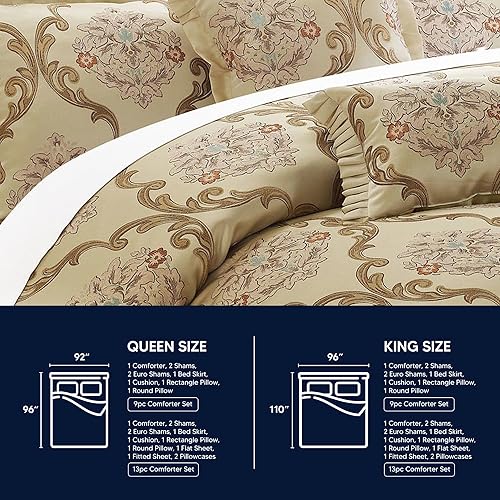 Miniatura 7 de Chic Home Aubrey Decorator juego completo de 9 piezas de ropa de cama con estilo tapicería y diseño Jacquard  almohadas