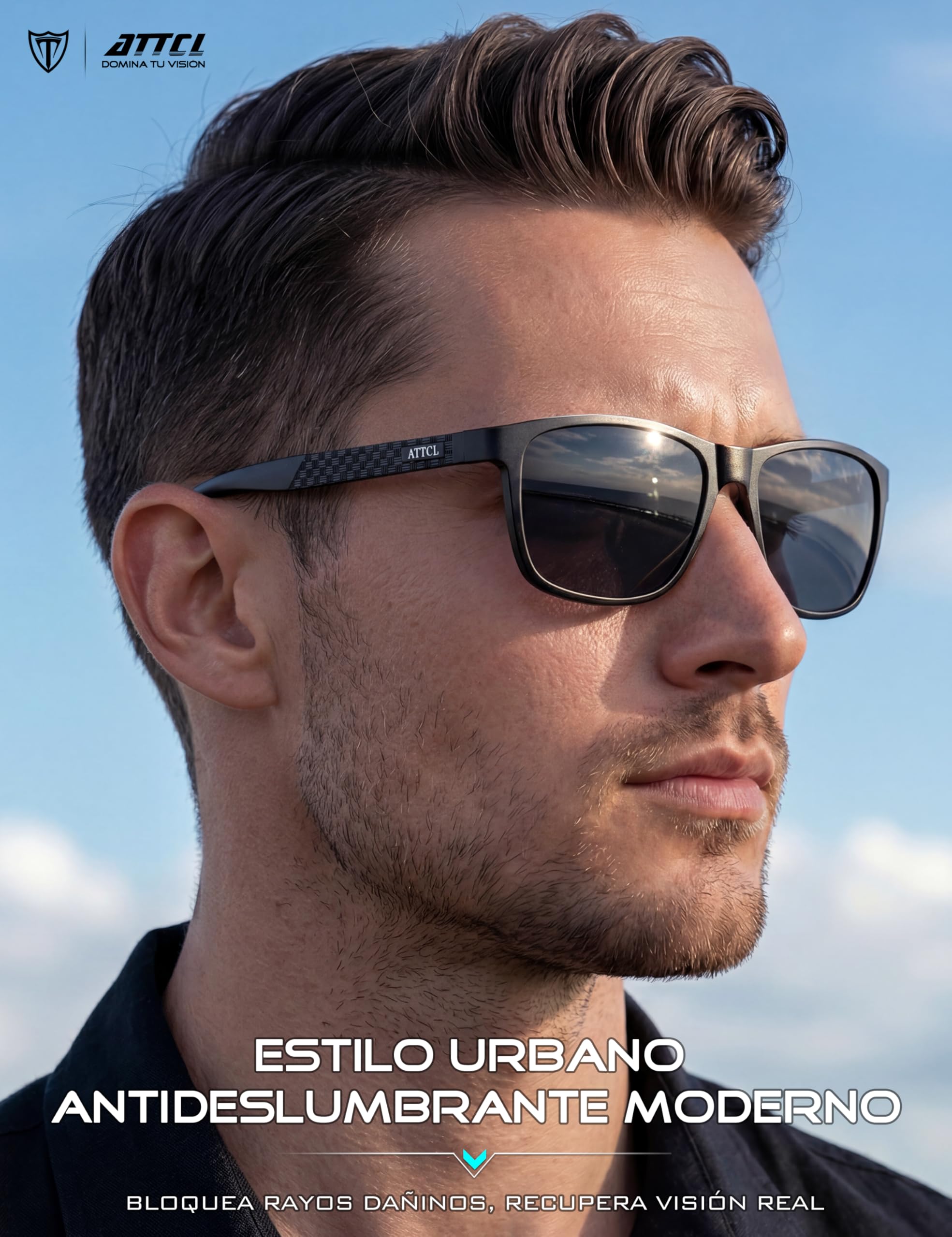 ATTCL Gafas de Sol Hombre Polarizadas: Protección UV400 Ligero Bastidor AL-MG Lentes Espejadas Conducir Senderismo Viajes
