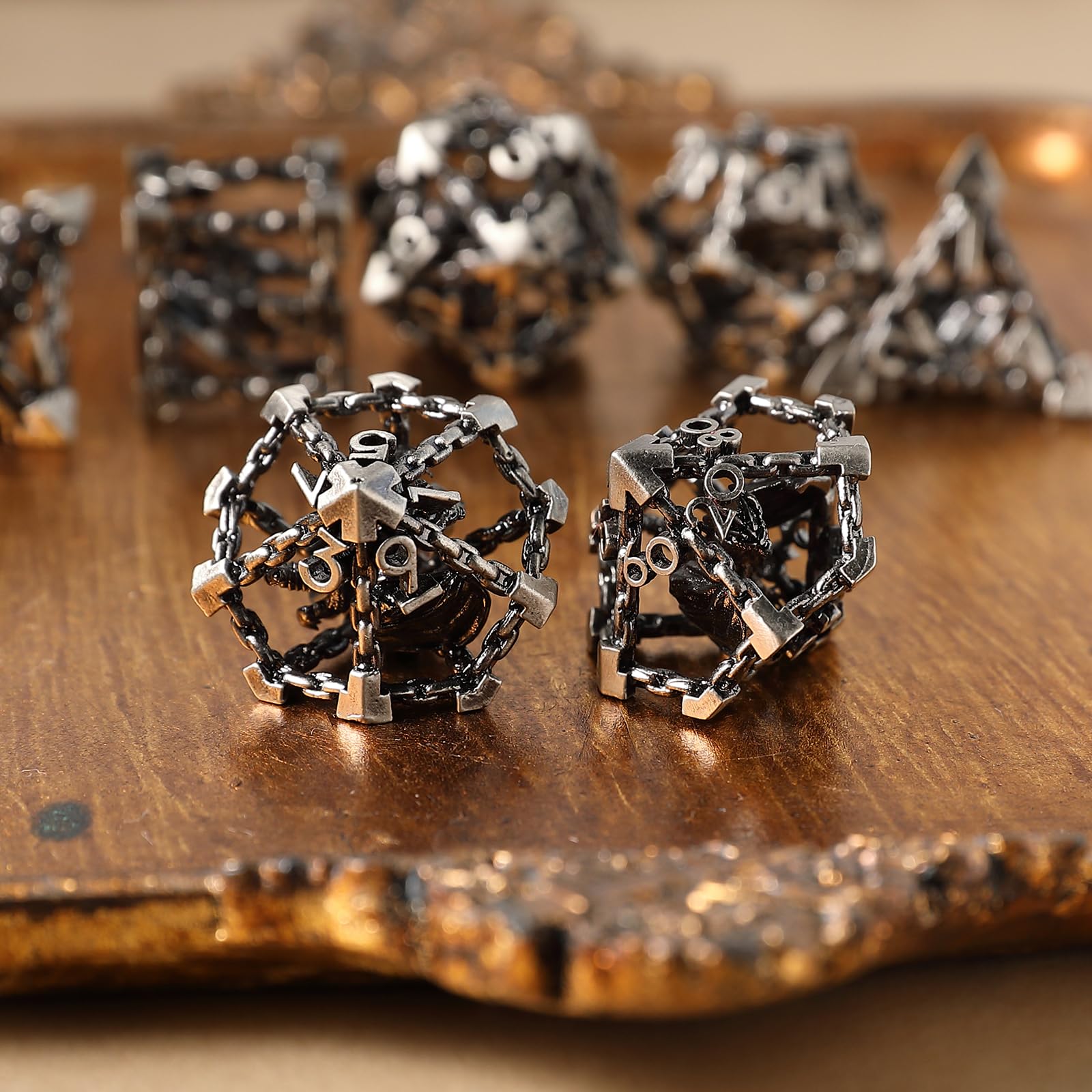 Metal DND Dice Set 7 Hollow 3D Dragon DND Dice Polyhedral Dice D20 D12 D10 D% D8 D6 D4 for Dungeons & Dragons RPG Board Table Games RPG MTG Games - Image 6