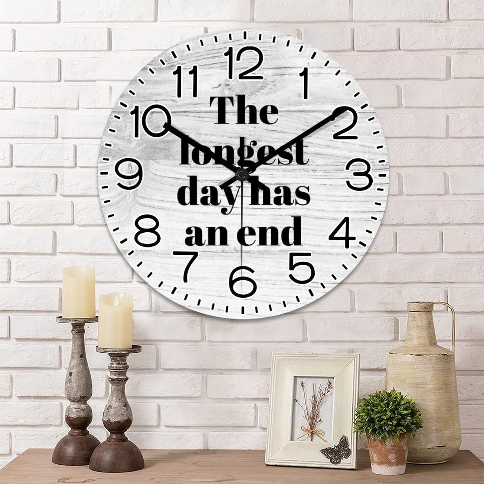 Horloge murale ronde en bois de 38,1 cm au design haut de gamme