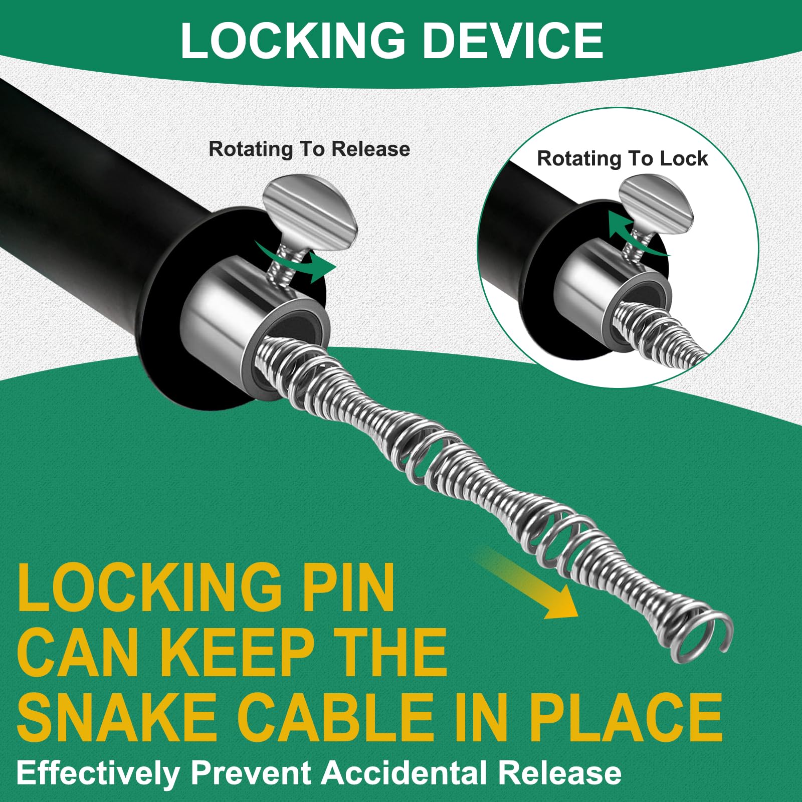Wayona Drain Snake 50 FT, Plumbing Snake For Sink Snake Drain - View #7
