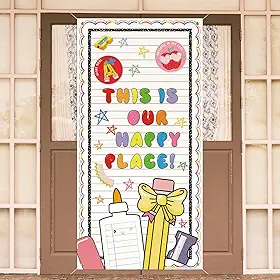 Cadernos de composição decoração de sala de aula primeiro dia de escola capa de porta de boas-vindas linhas de caderno composição faixa decoração de porta de parede sinal de varanda para
