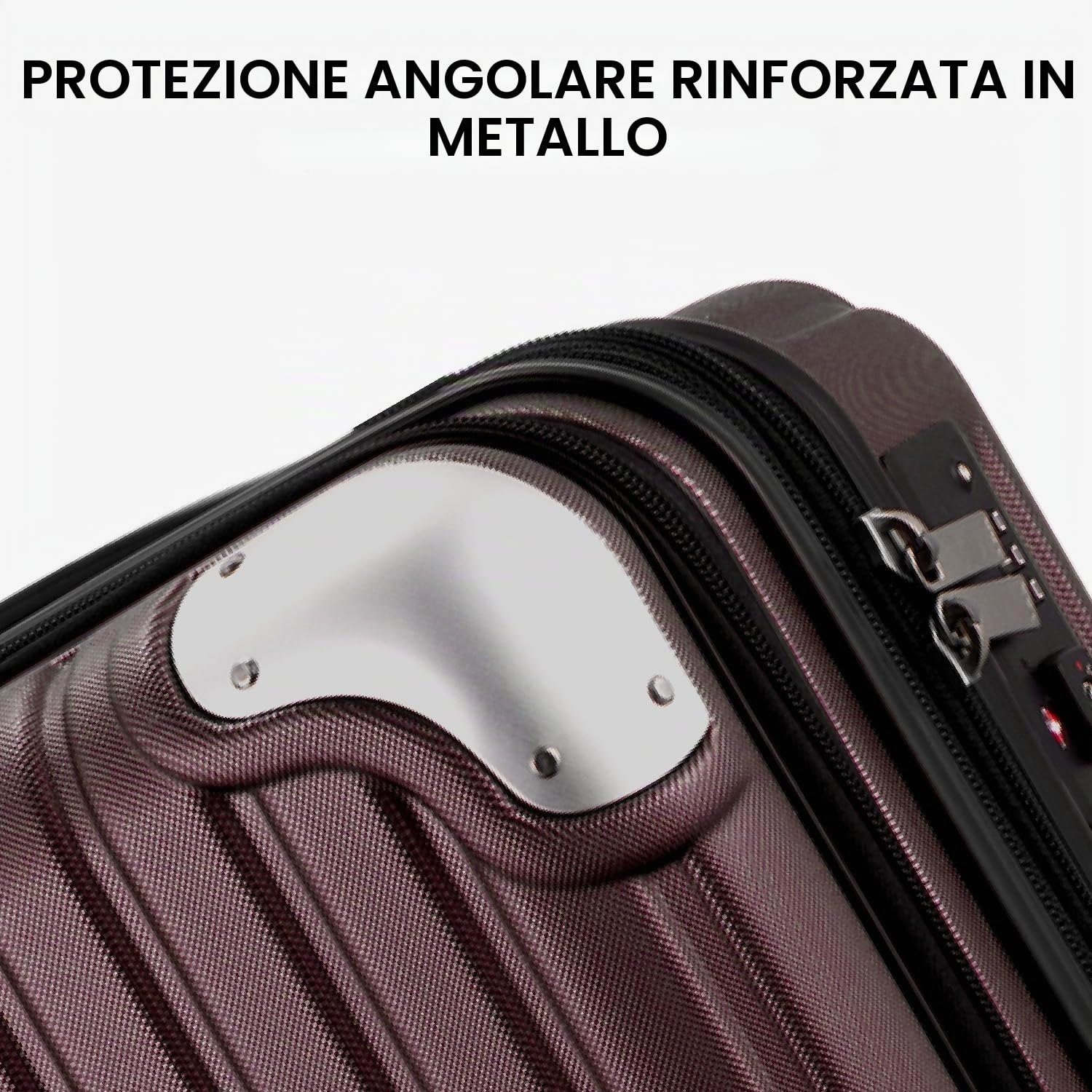 LEVEL8 Valigia Bagaglio a Mano 55CM Espandibile Valigia Trolley Rigido Ultra Leggero in ABS+PC Valigie con Chiusura TSA e 4 Ruote Doppie Girevoli, 55x37x25CM, 42L, Rosso