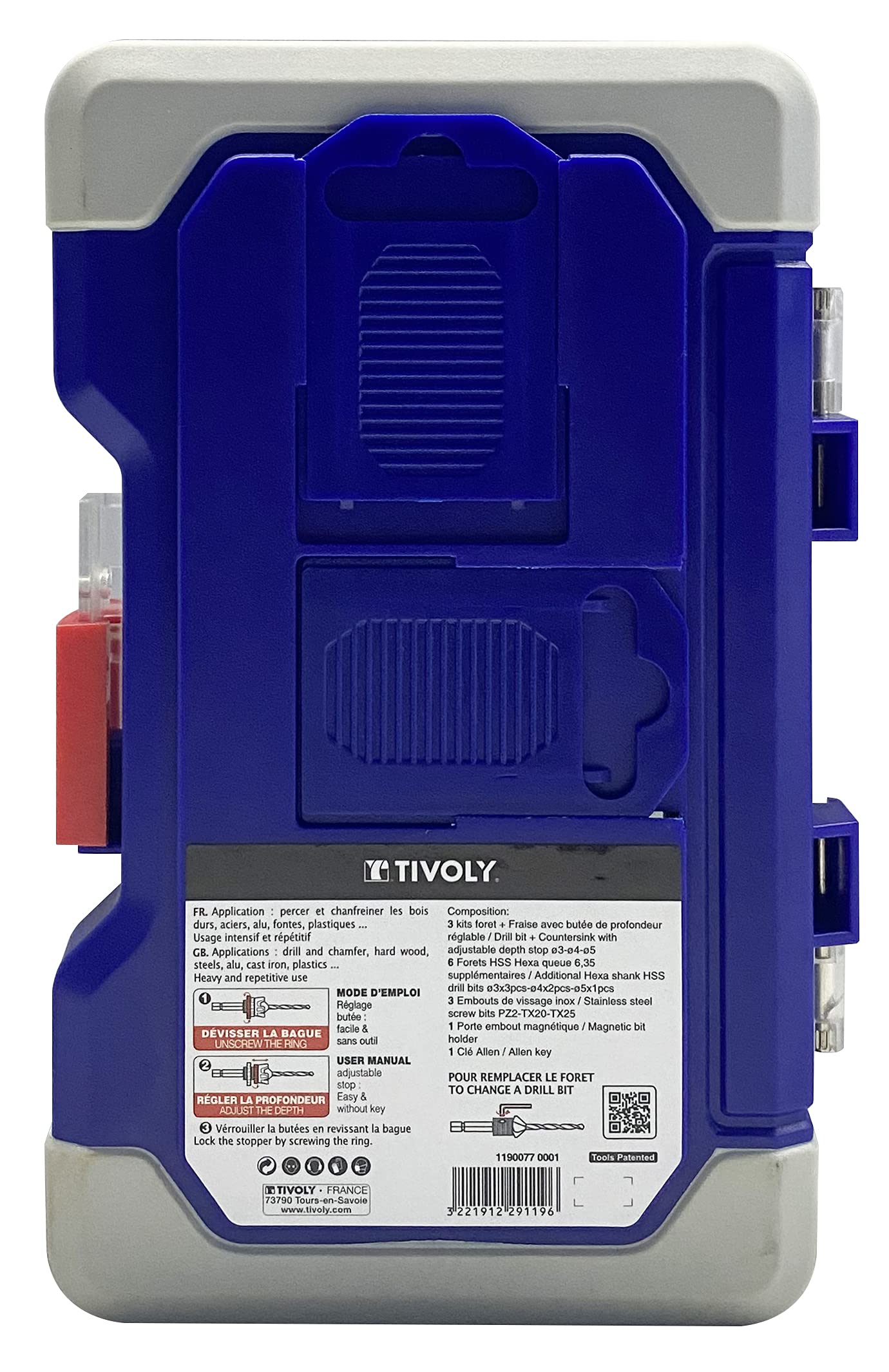 Tivoly 11900770001 Ranger - Set di punte per trapano HSS + archetti speciali per terrazza
