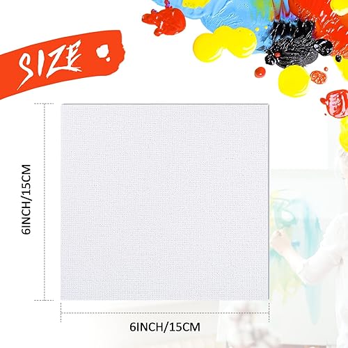 Miniatura 2 de 50 lienzos de 6 x 6 pulgadas para pintar lienzos de 6 x 6 pulgadas, papel de arte en blanco para pinturas al óleo, pinturas acrílicas y pinturas de
